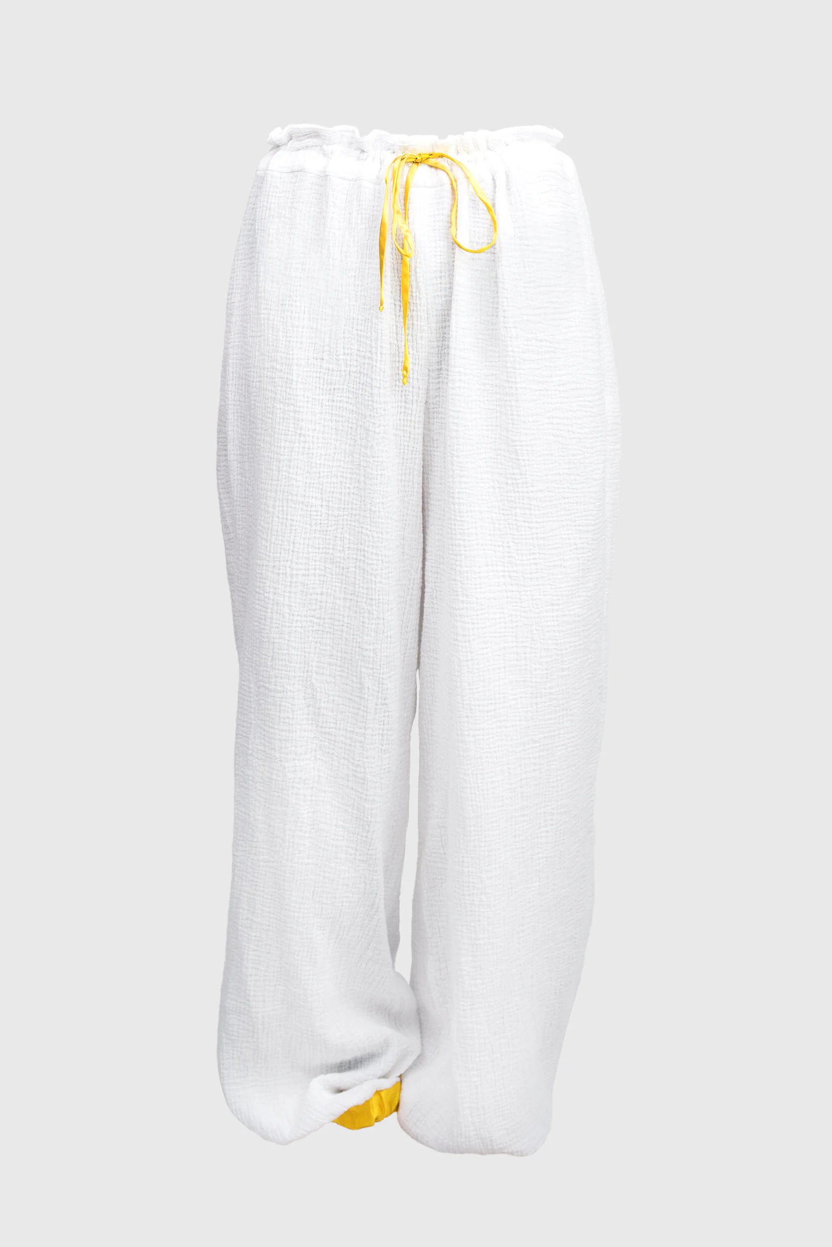 pants - wrinkled white cotton - Ruxandra