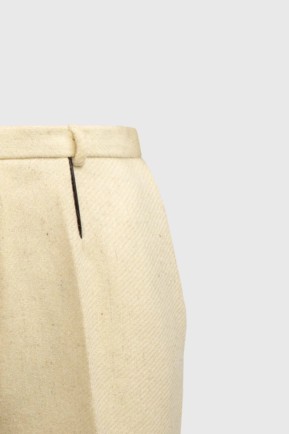 Butter White Wool Trousers - Ruxandra