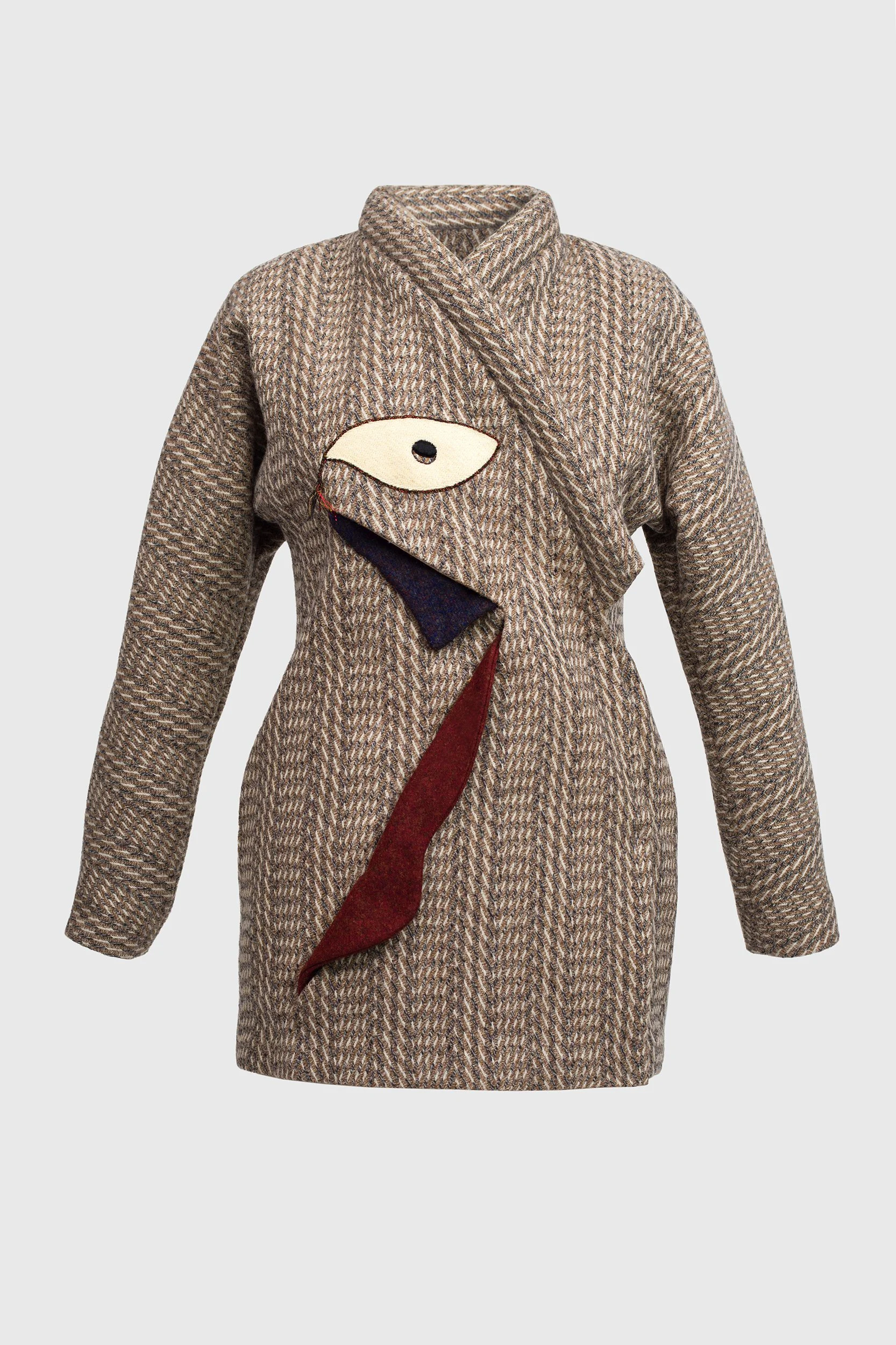 Face Short Coat - Herringbone Cashmere 