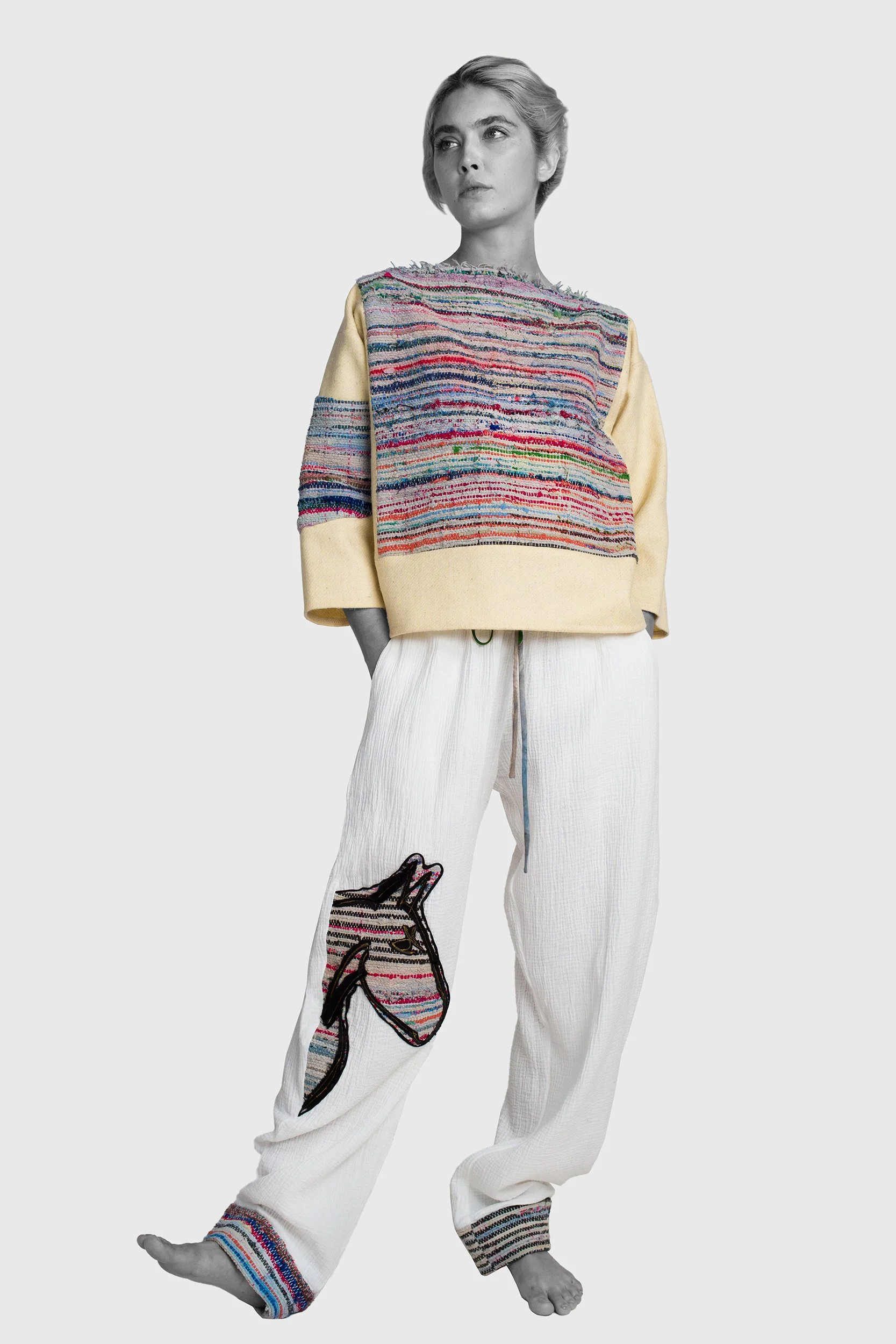 Women's Horse Pants - Wrinkled White 