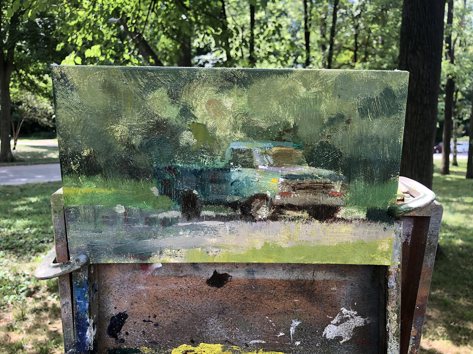 It was really cool to see how he built this painting. It started out very abstract and at the end, the smallest marks became ever so important.