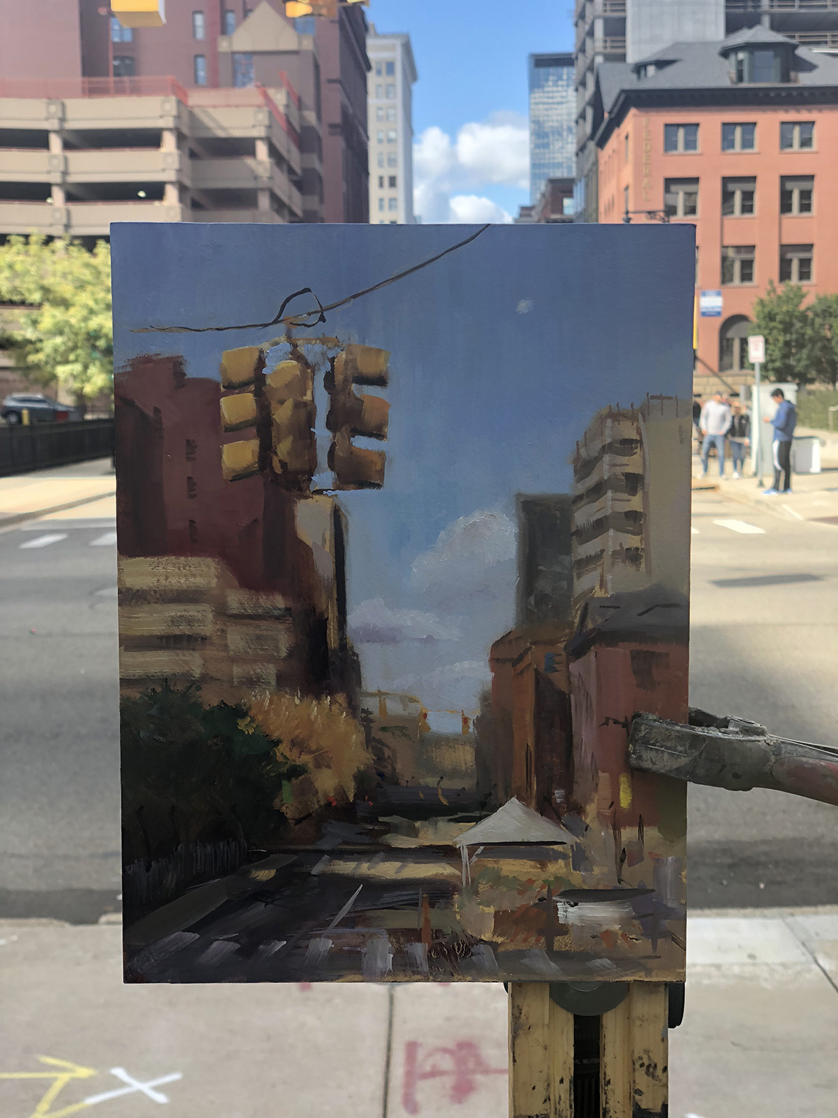My painting in Grand Rapids the morning after the opening.