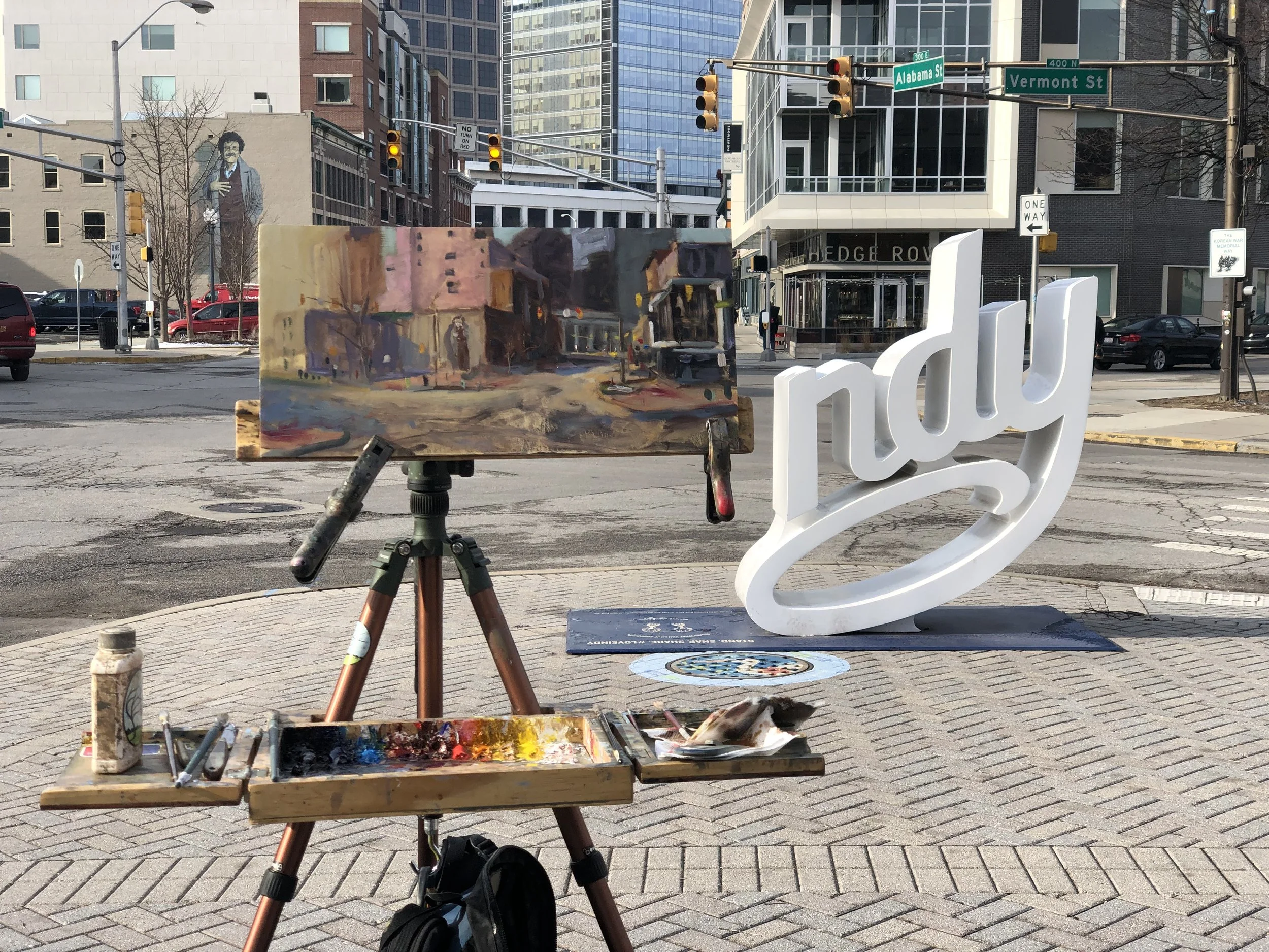 For the last three years, I have painted a plein air painting the morning of my show and displayed it wet that evening at the opening