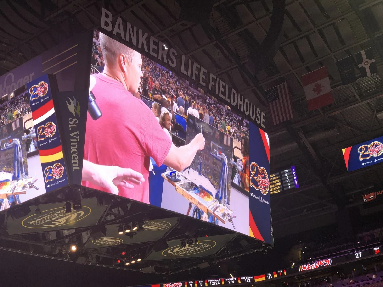 Painting Live at an Indiana Fever Game