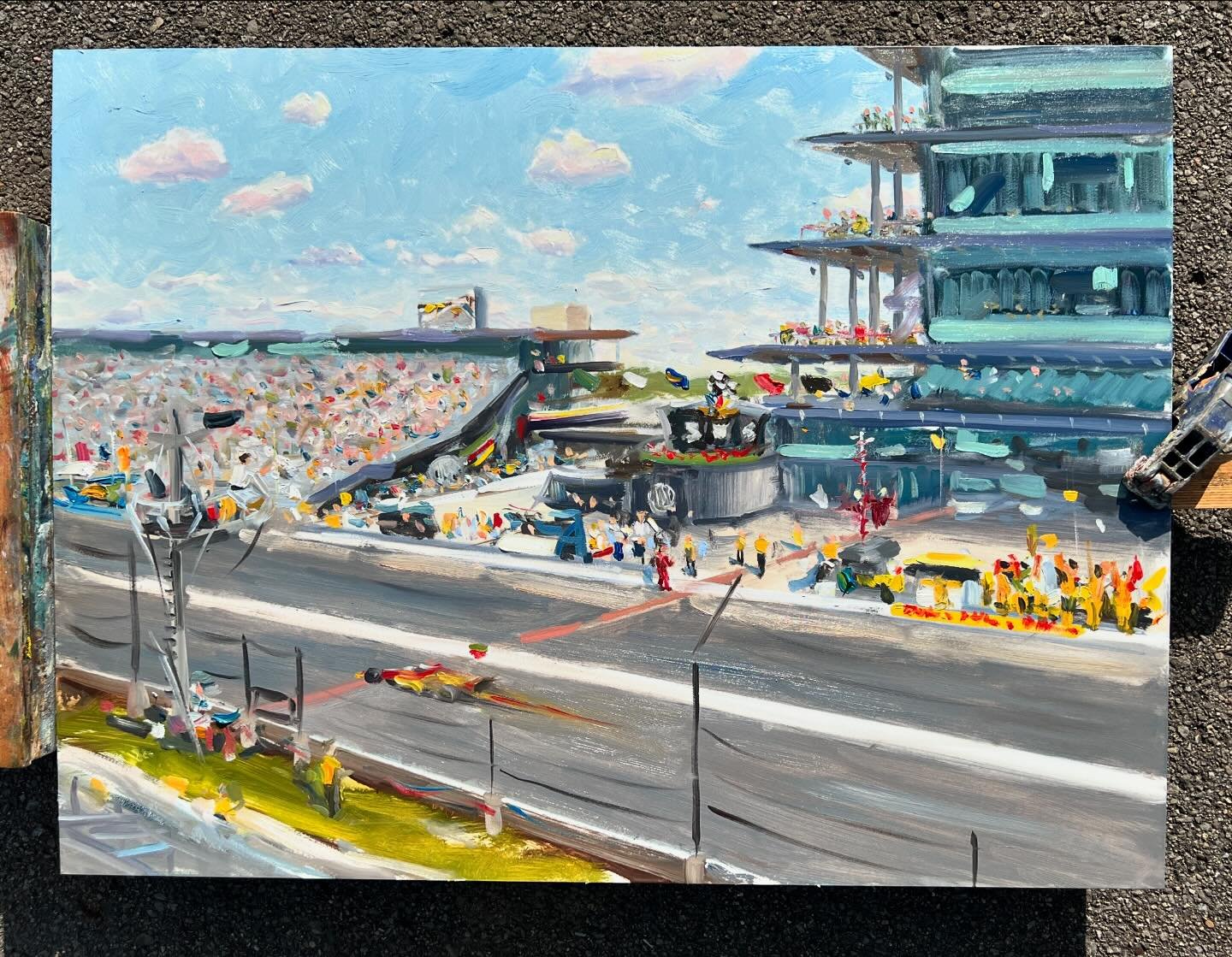 @alexpalou wins the 2024 Grand Prix at the @indianapolismotorspeedway!! 18x24&rdquo; oil on #gessobord #indycar #rembrandtoils #royaltalensna #royalbrushart #indianapolismotorspeedway #thisismay