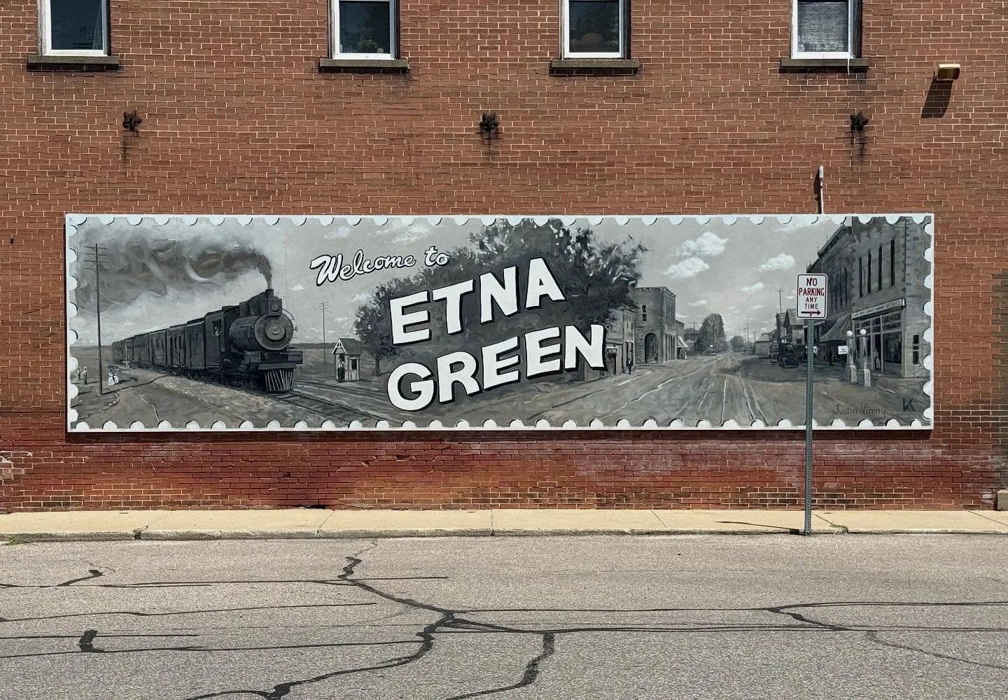 What an honor to be able to paint a mural honoring my hometown&rsquo;s history!! I felt so much love this week being back in my hometown, Etna Green! A huge thank you to everyone who helped make this project possible as it took a small army and years