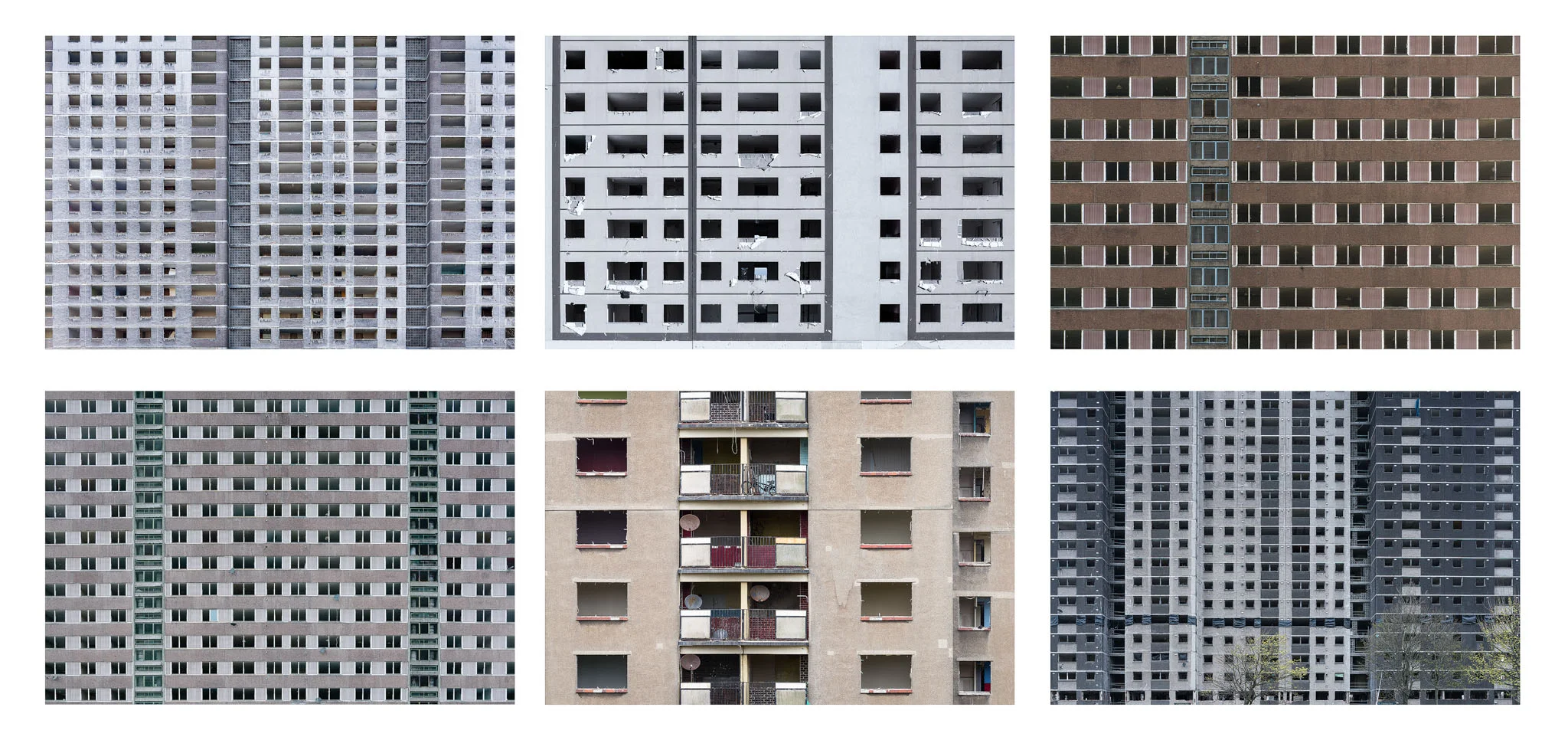 A selection of stripped out high rise facades from various areas of Glasgow.