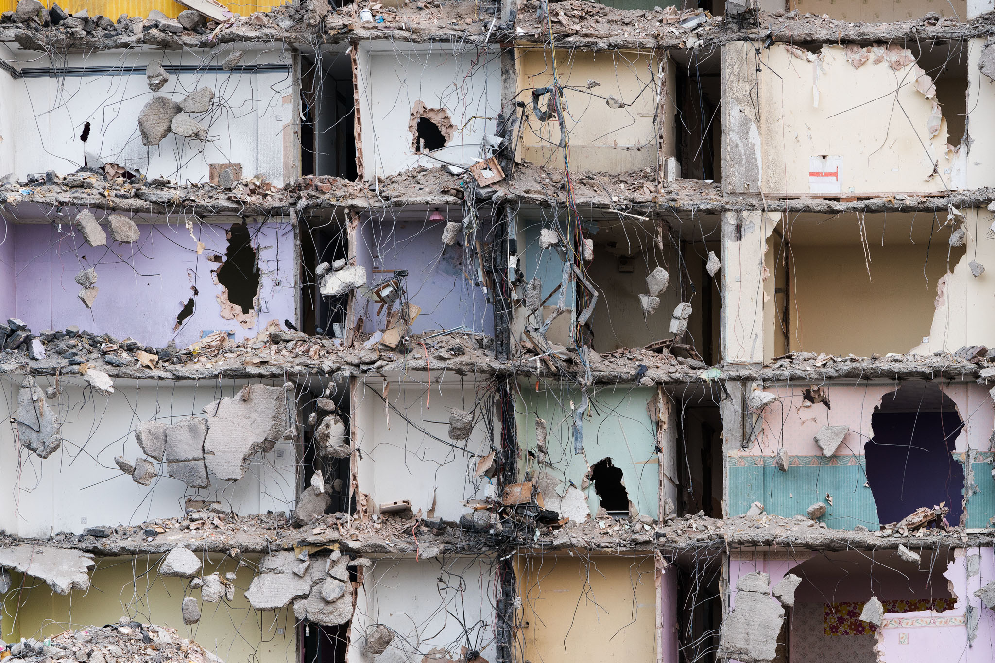Slow deconstruction creates a dolls house in the sky effect.