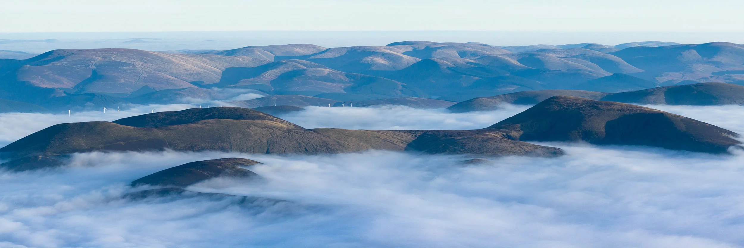 Culter Fell in a sea of fog.