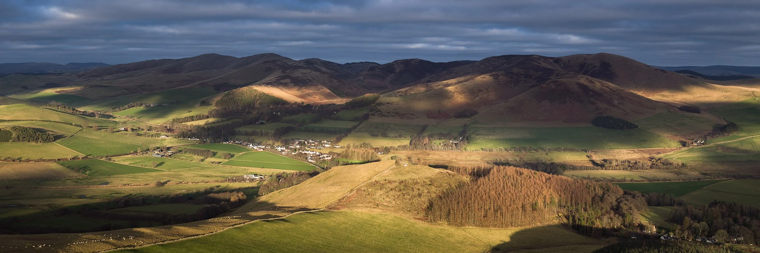 Broughton village with Broughton Heights behind
