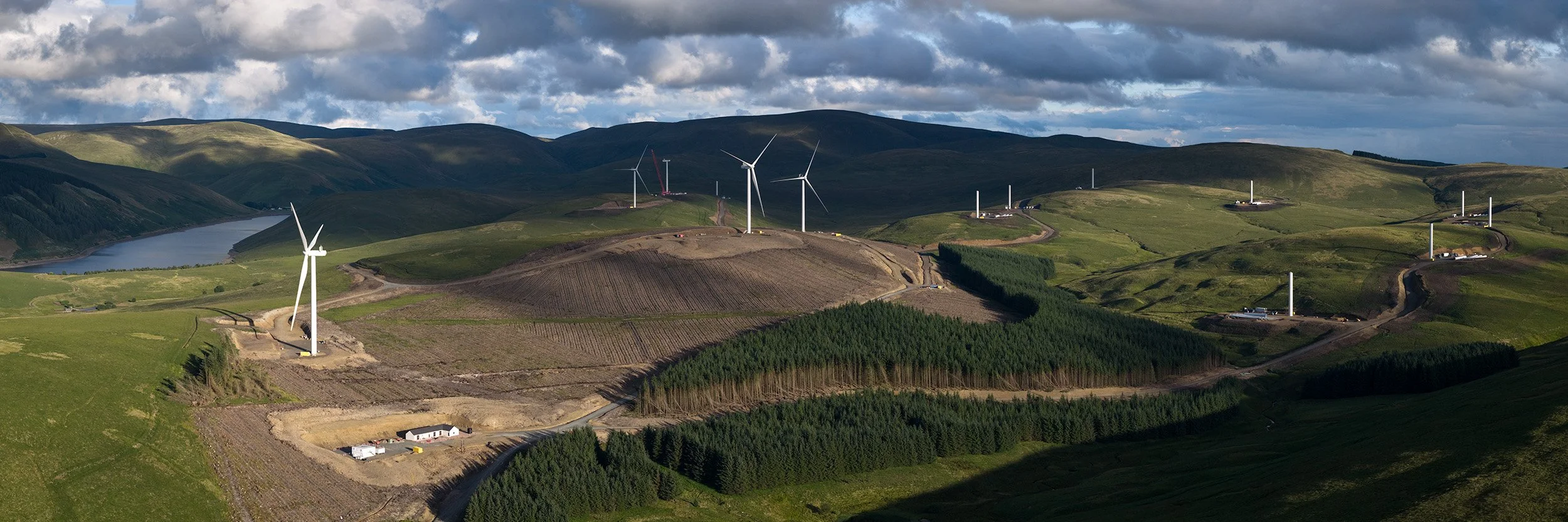  Construction of fourteen large wind turbines at Fruid in the Upper Tweed Valley.   