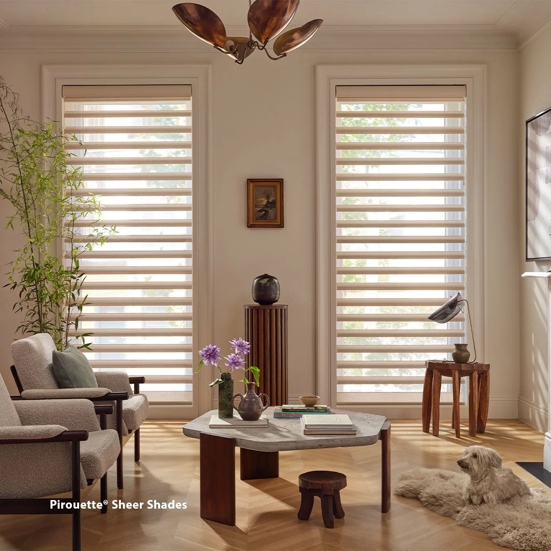 Pirouette&reg; Sheer Shades add softness, privacy, and UV protection in one elegant design. Call to schedule your consultation! (204) 783-4000