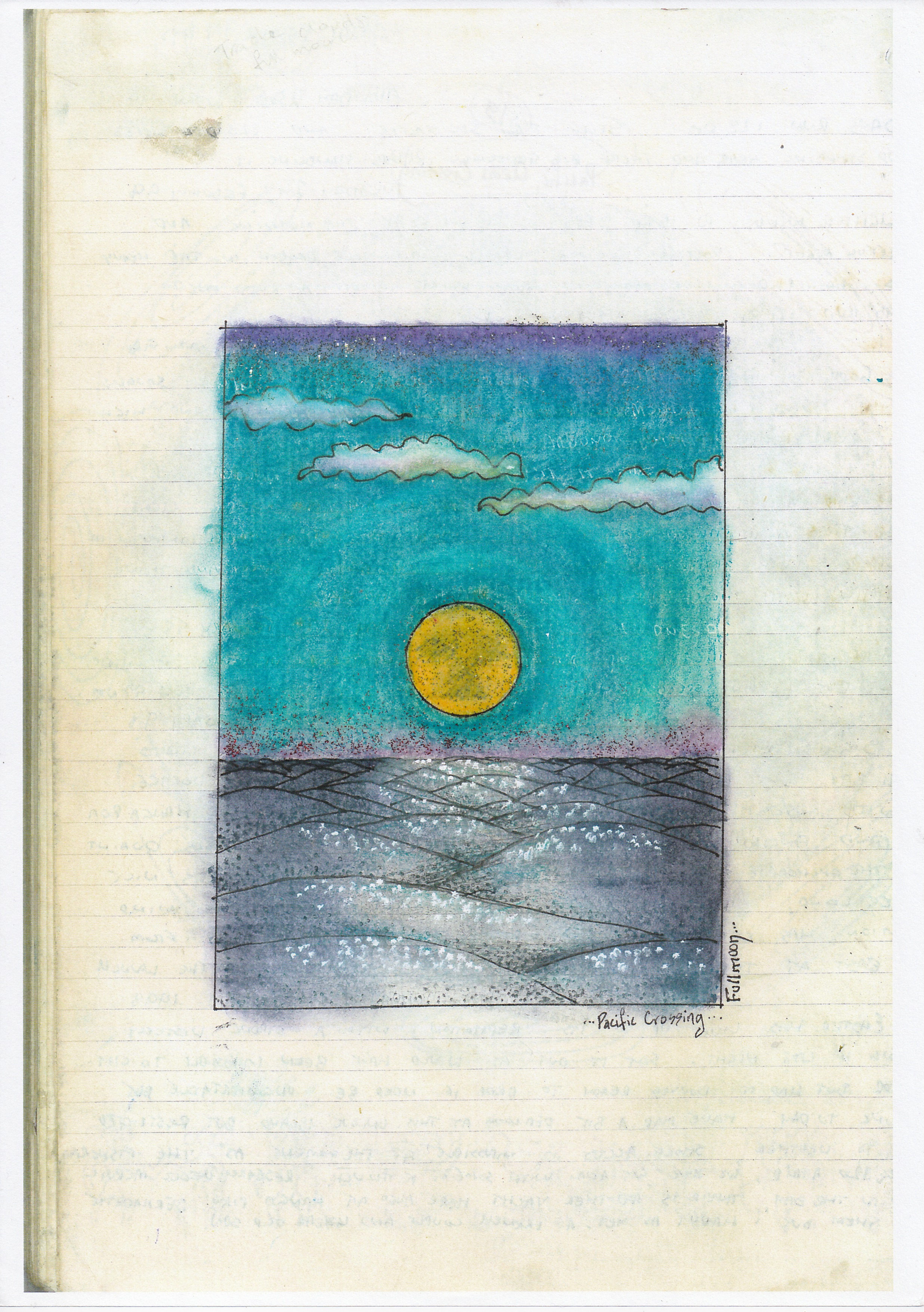 Full moon, Pacific Ocean Crossing