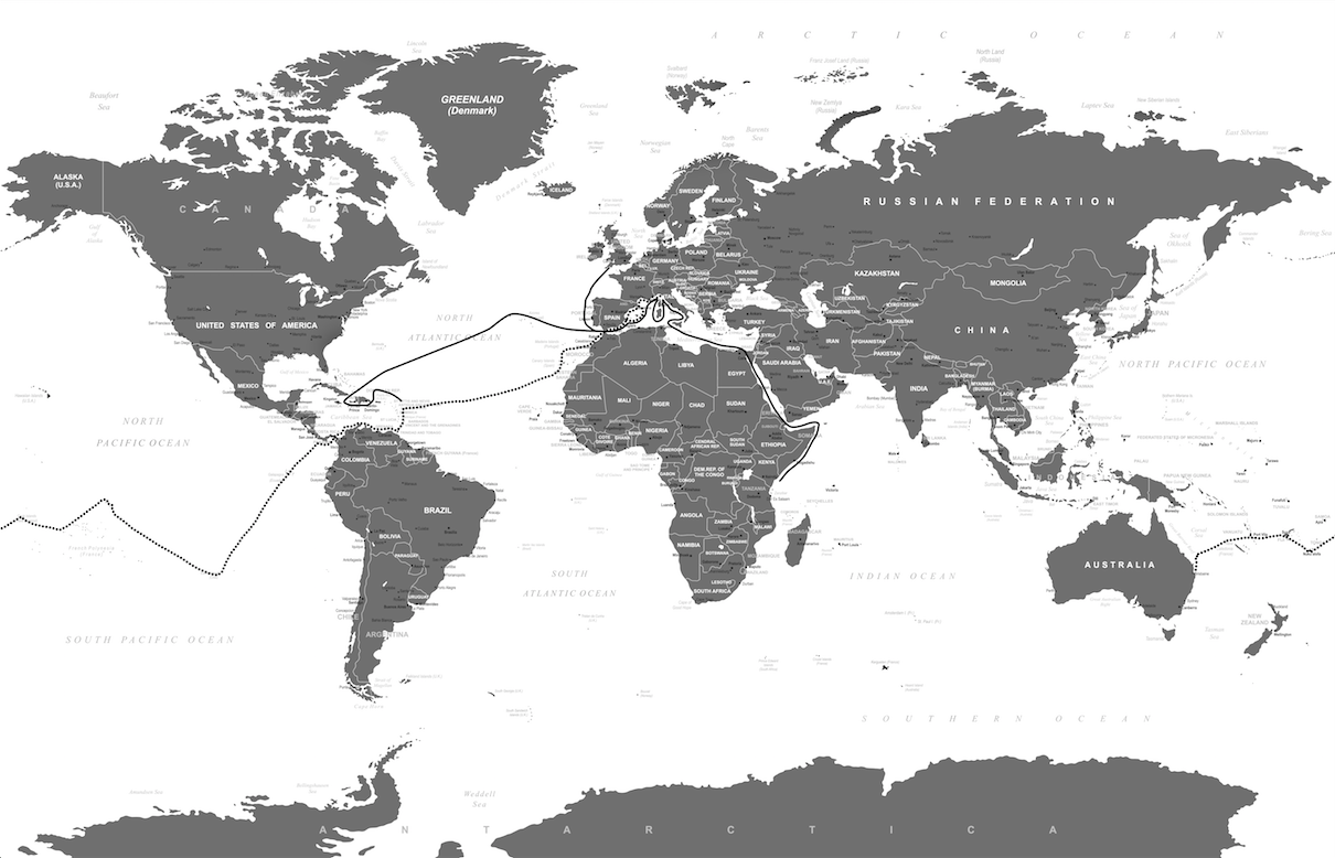 By the Light of the Moon, simplified route
