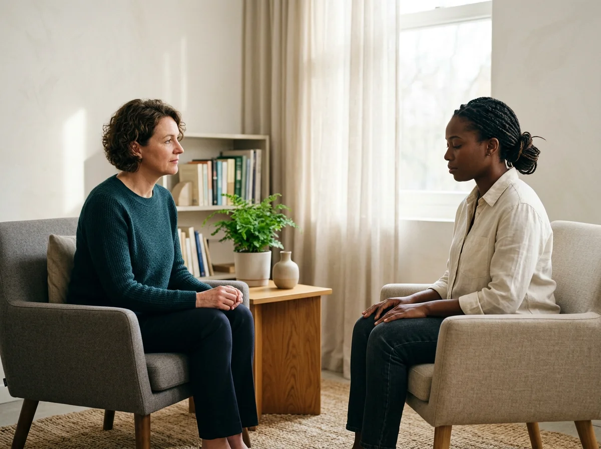 Patient and therapist during an EMDR therapy session