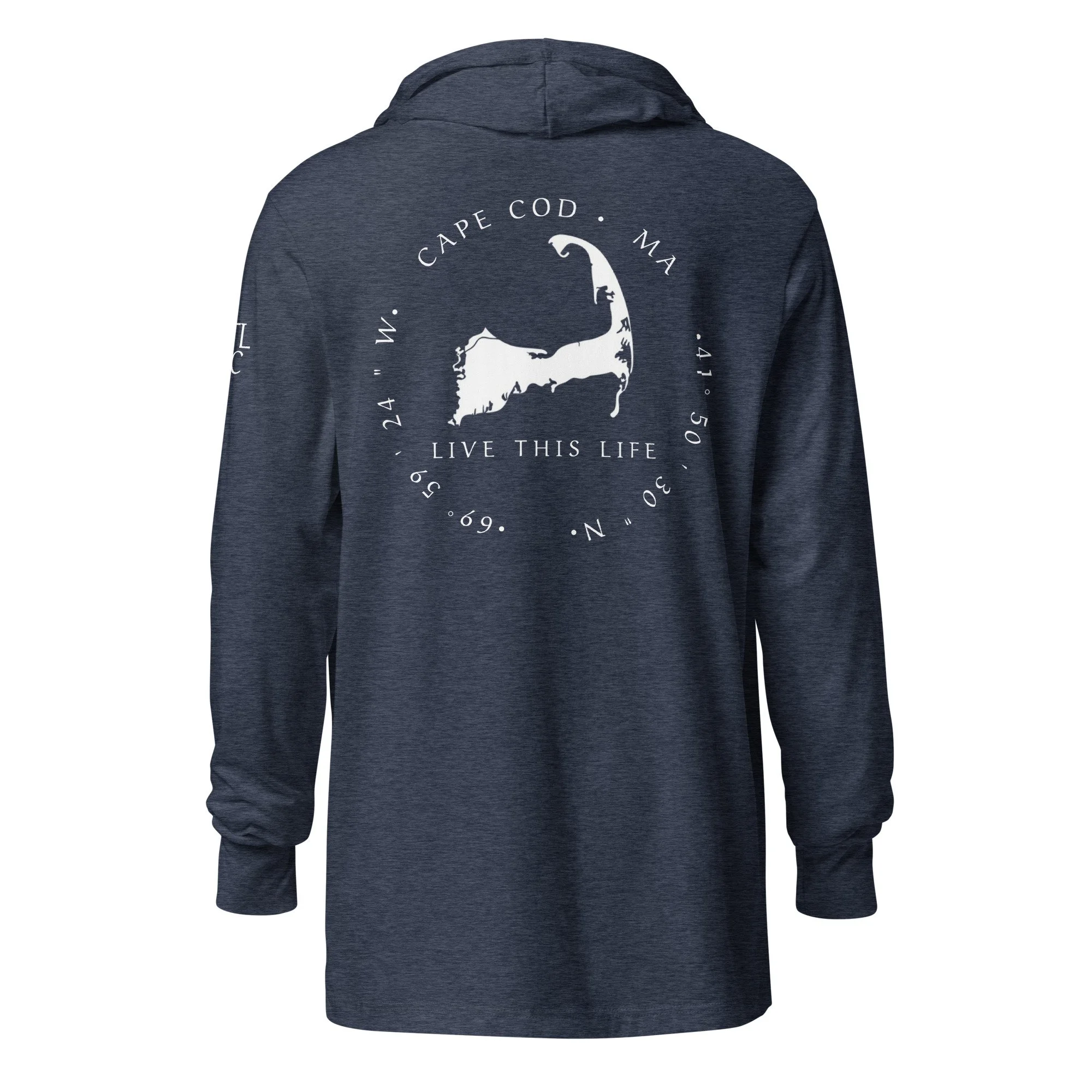 Cape Cod- Hooded long-sleeve tee (White logo)