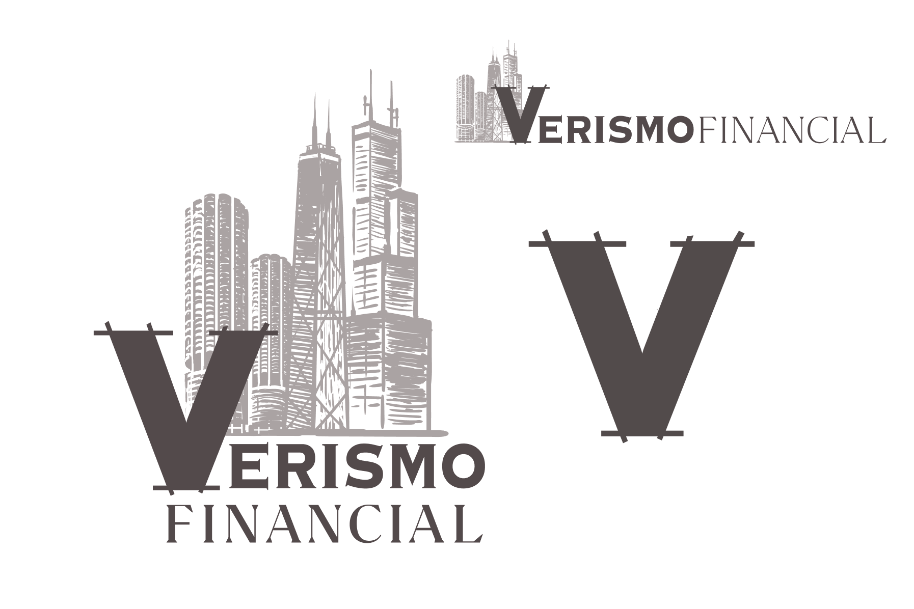  I was hired to come up with an identity that spoke to Chicago roots, Architectural/building as metaphor, Truth and realism, and Stability.  I created their identity, including a default vertical logo,  a horizontal alternate, and a central element o