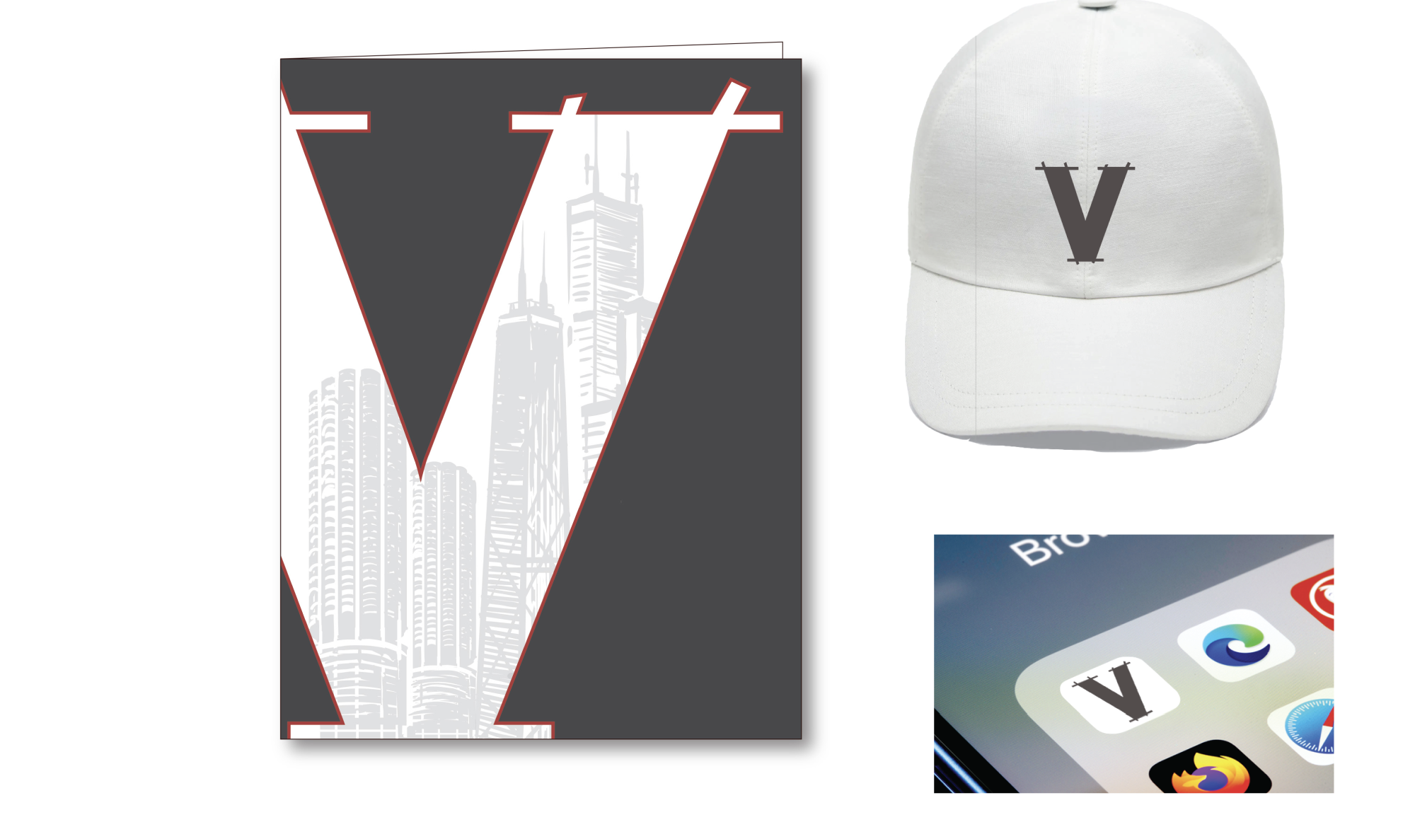  For the client folders, Verismo was interested in going with a more bold visual departure.  And no brand is complete without digital and merch looks! 