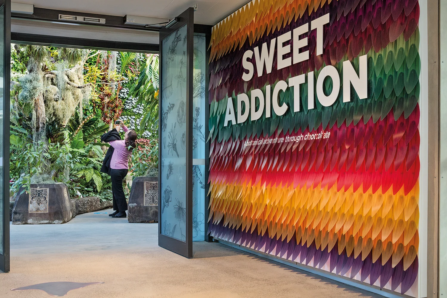 A unique horticultural exhibit, Sweet Addiction told the story of chocolate: its origins, production methods and extraordinary popularity across the globe.