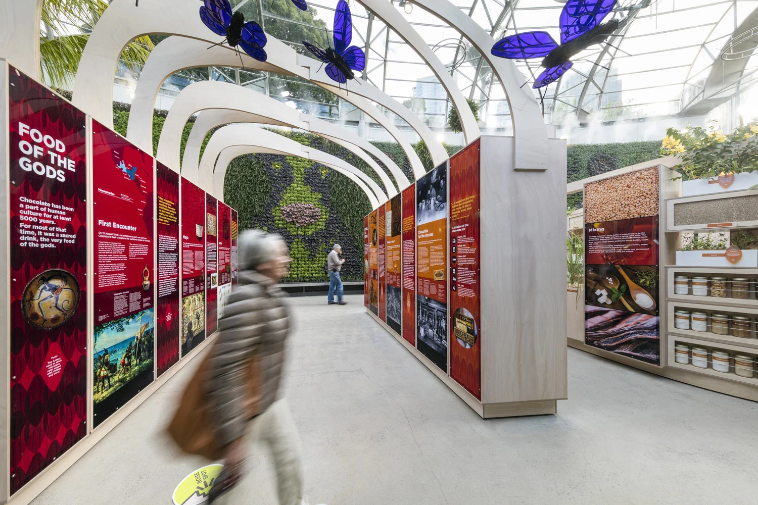 Sweet Addiction. Interactive elements were supplemented with multimedia installations such as graphic panels, interpretive text and audio-visual displays.