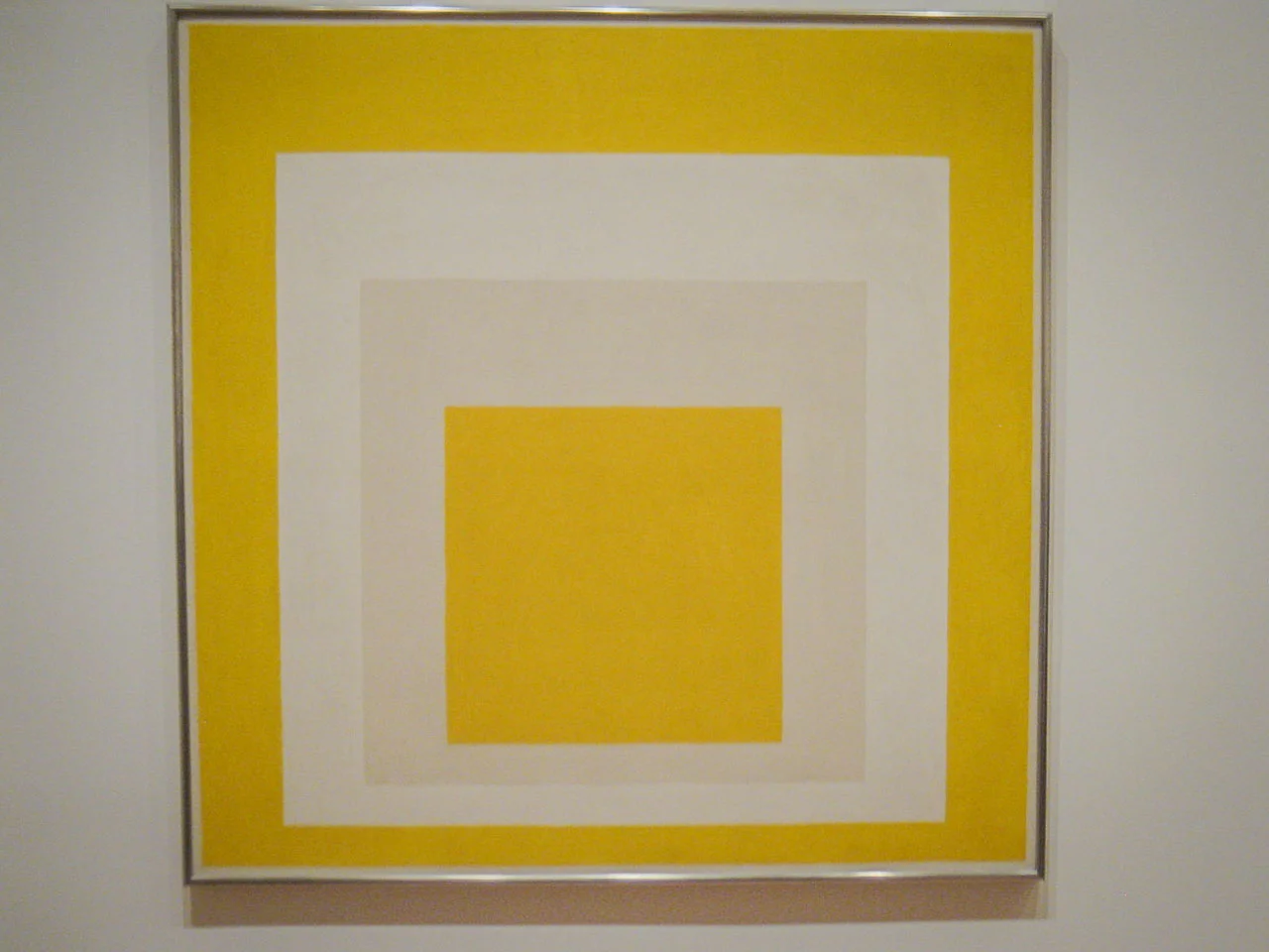Painting by Josef Albers in the modern wing at the Metropolitan Museum of Art in New York City.