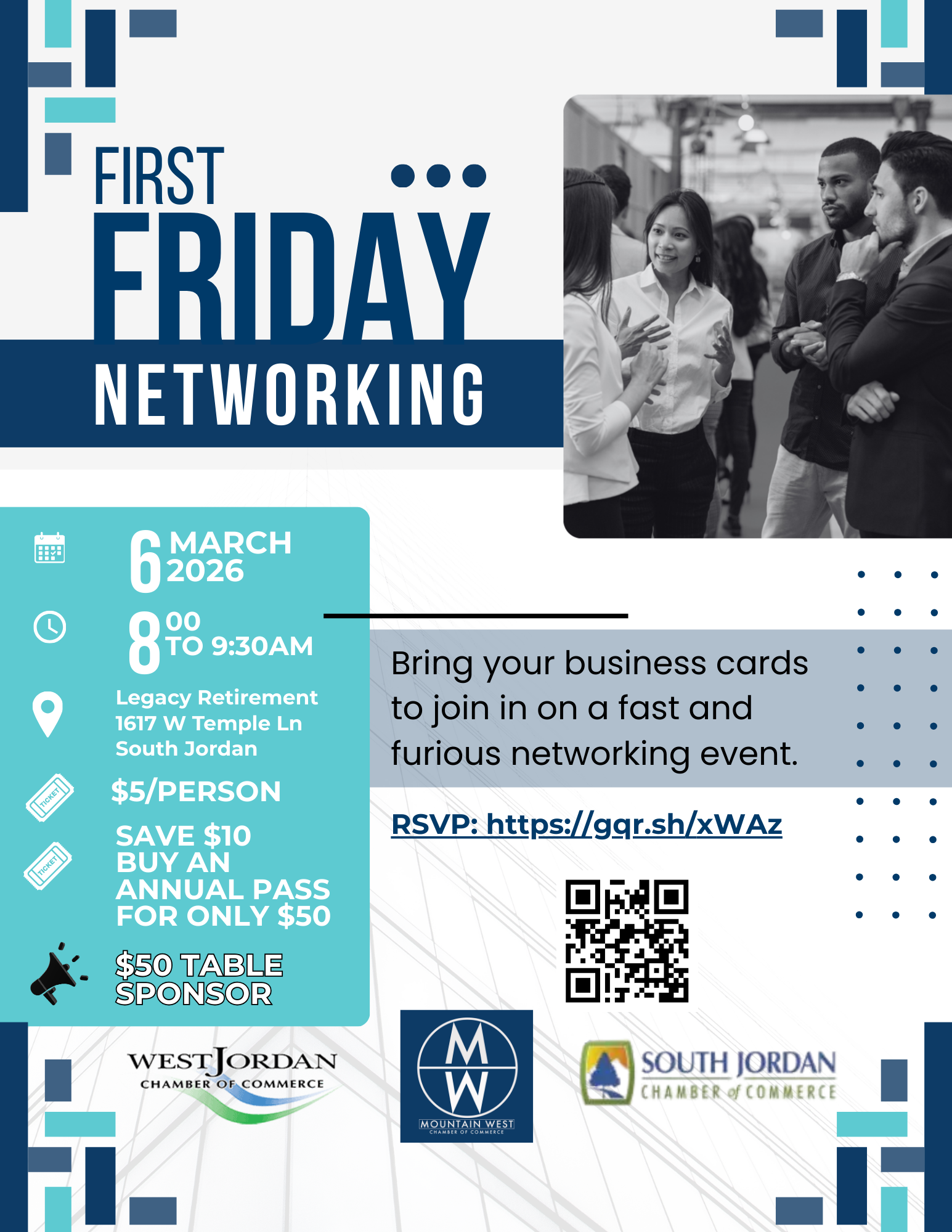 First Friday       Tri-Chamber Speed Networking  