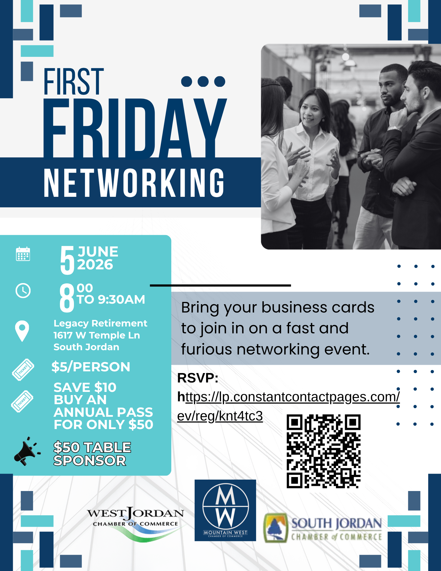 First Friday       Tri-Chamber Speed Networking       