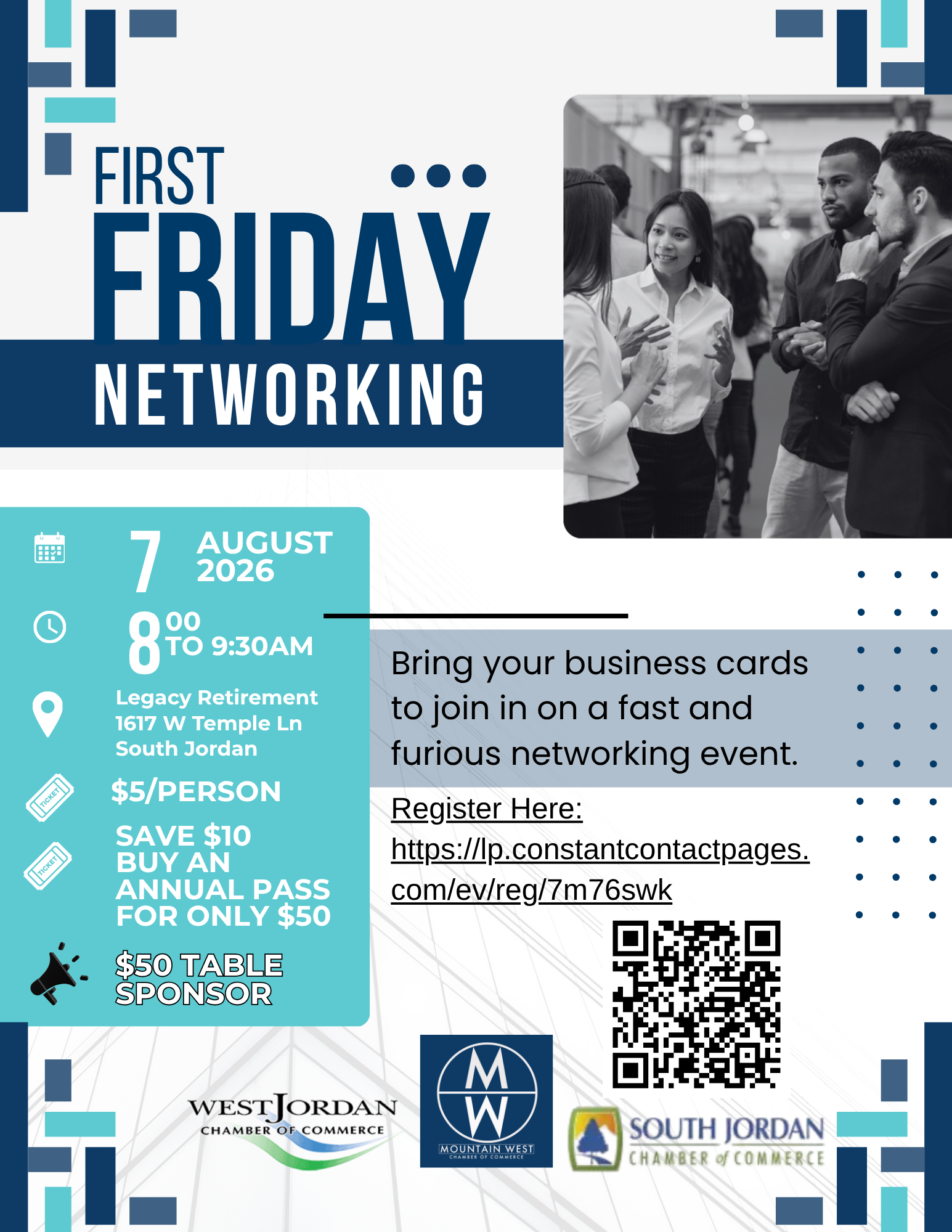 First Friday       Tri-Chamber Speed Networking          