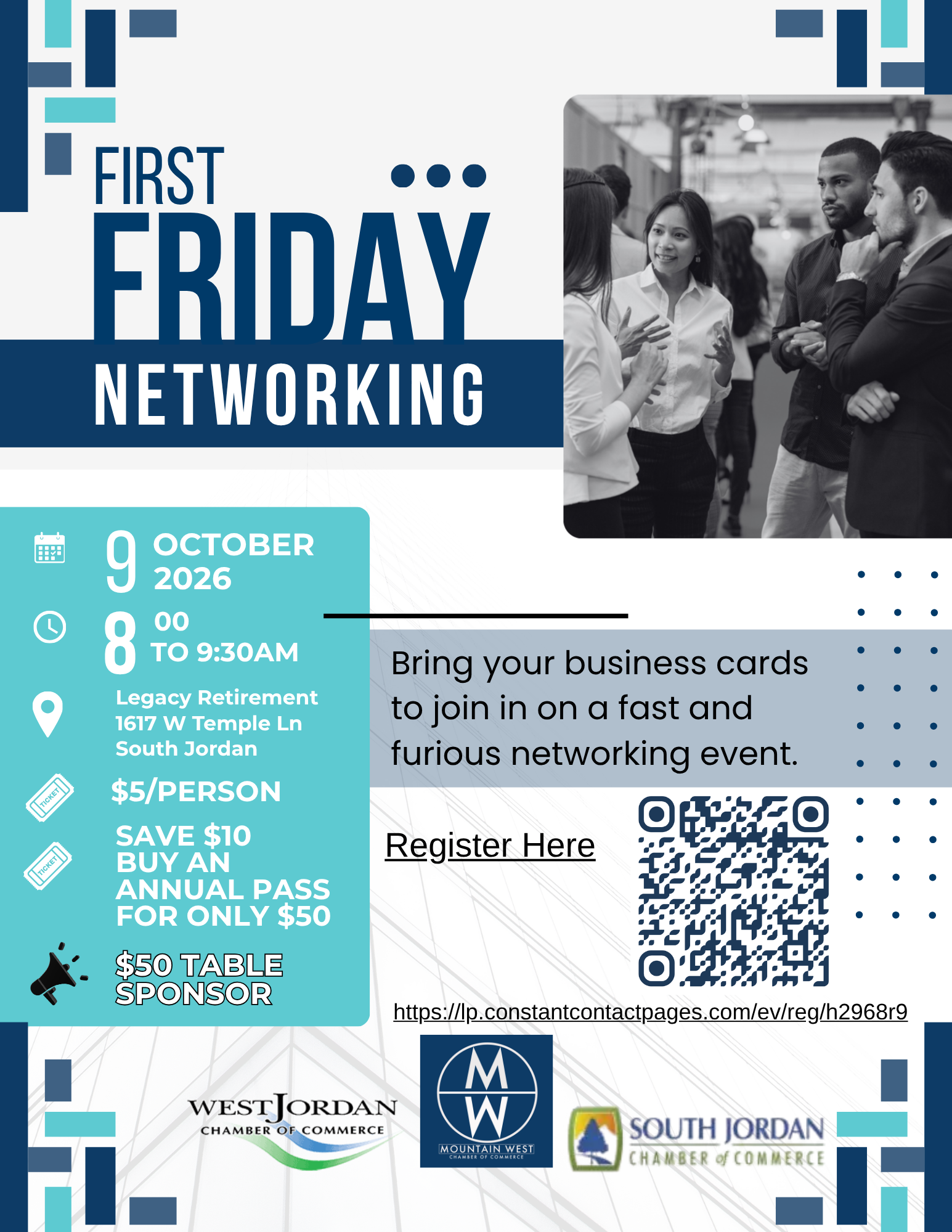 First Friday       Tri-Chamber Speed Networking     