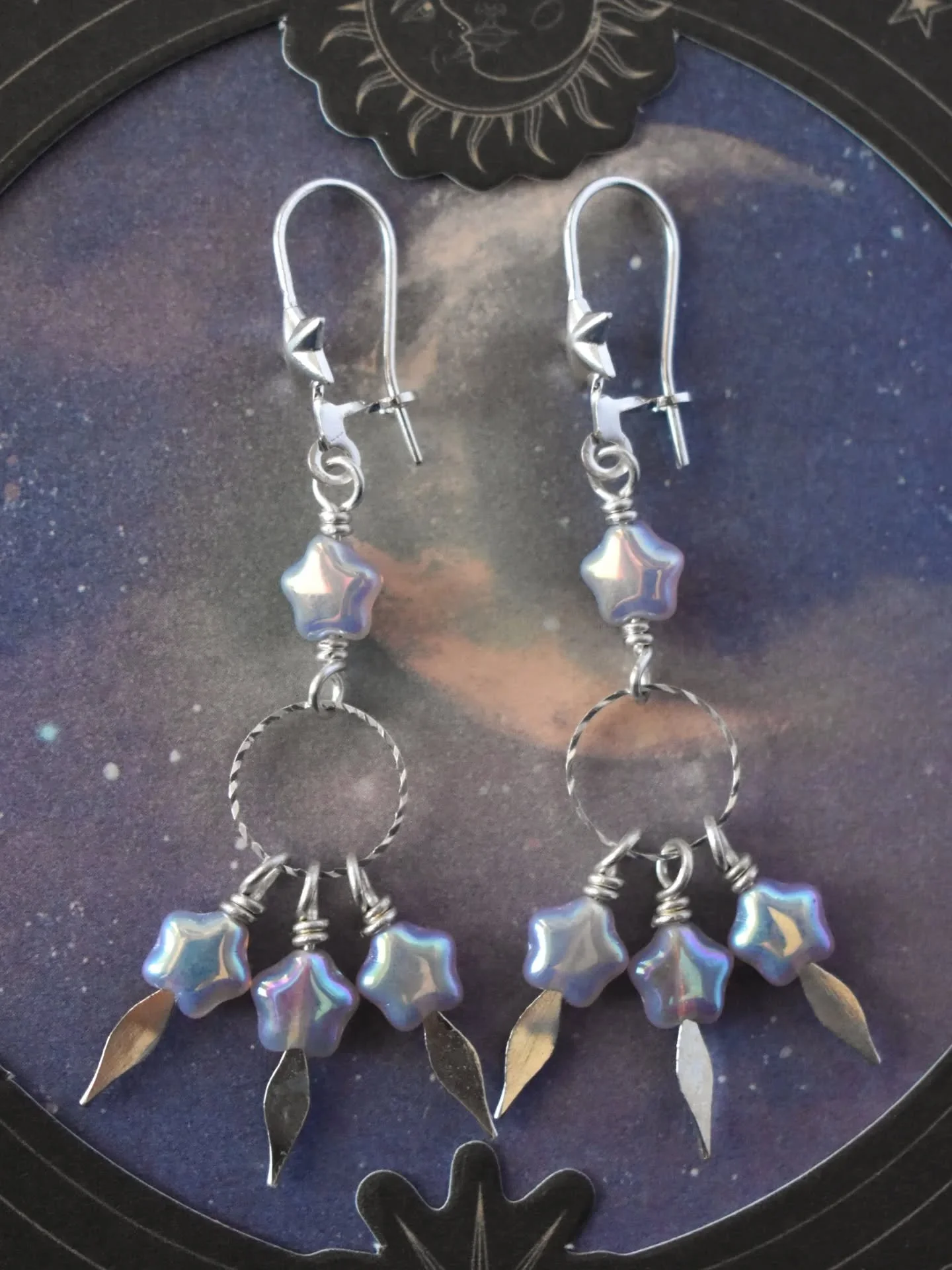 Your Steady Presence earrings, coming in today's update. The iridescent, pale lilac stars are everything to me.
