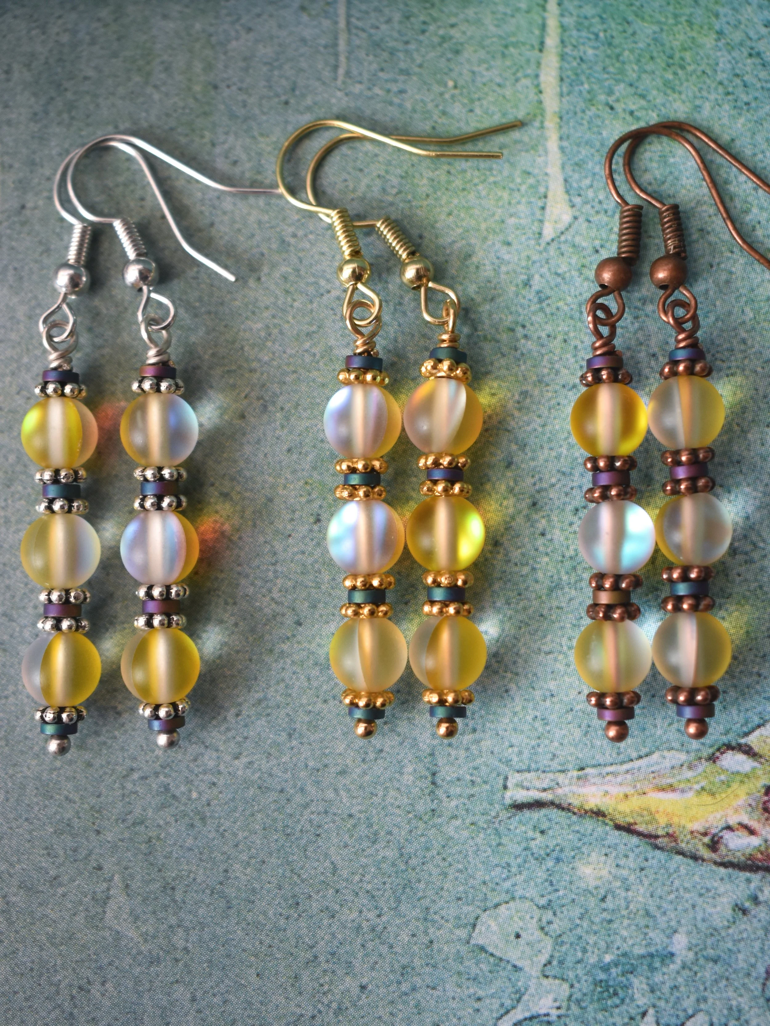 Burning Bright, yellow, earrings