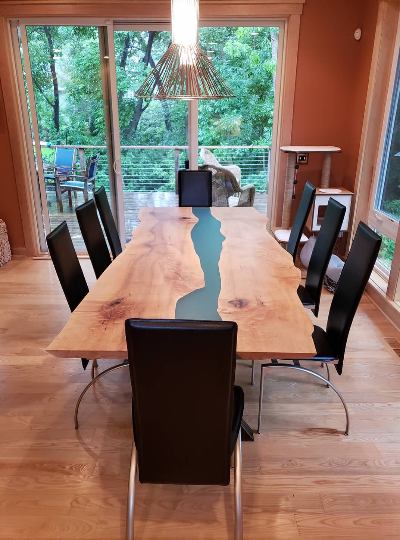 Live Edge River Table Maple With, How To Make A Live Edge Dining Table