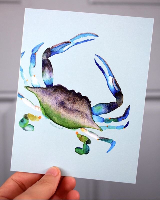 Local loves! 
If you still need a Fathers Day card for this Sunday let us know! Instead of heading to a big store you can help support a local business! .
.
.
.
#sadgebrushdesigns #bluecrab #whale #handpaintedstationery #stationerydesign #handpainted