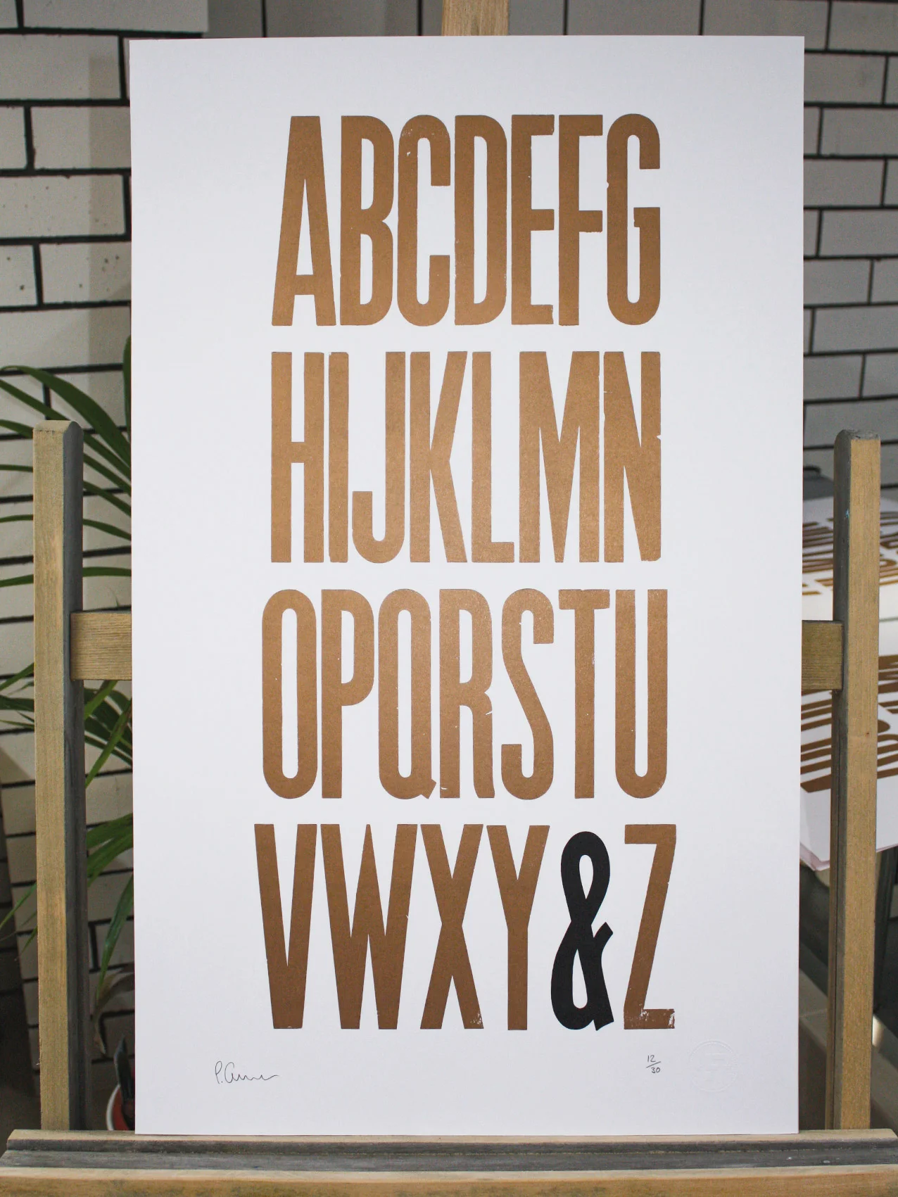 Poster on artist easel