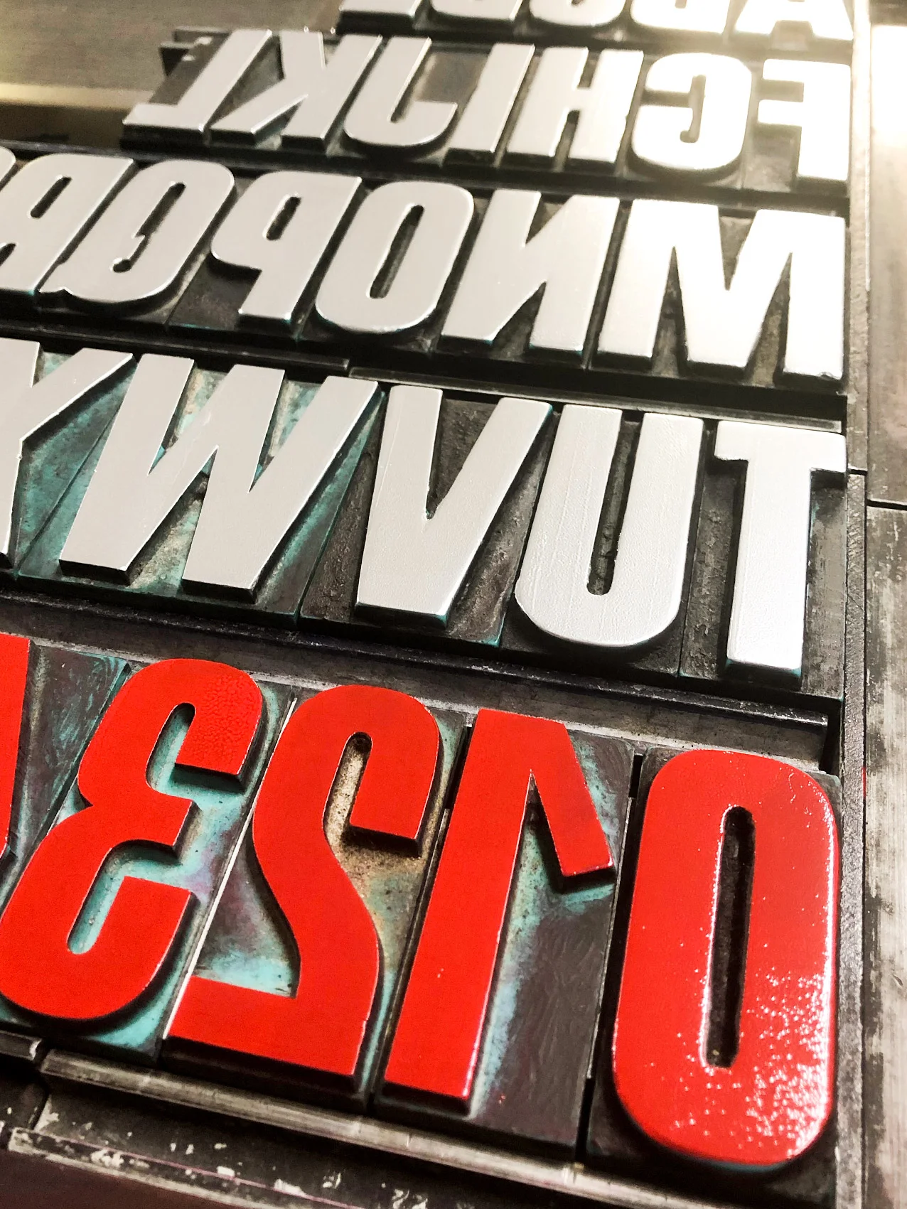 Type on printing press