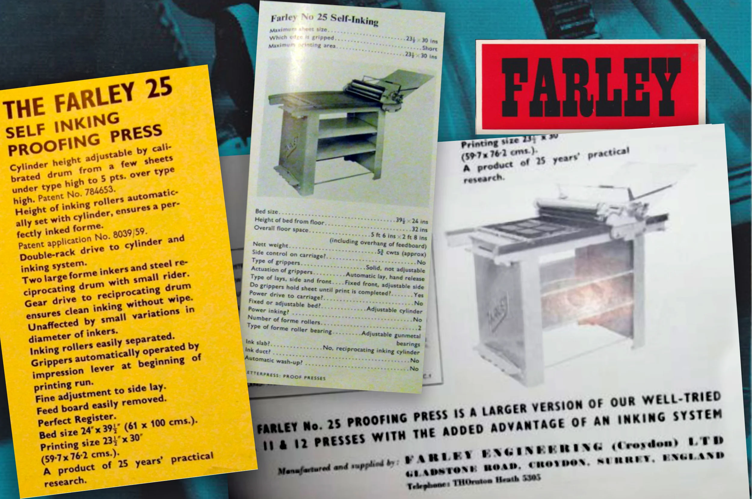 Farley 25 advertisments and spec sheets