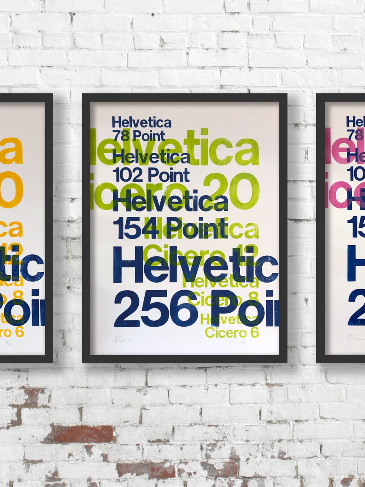 Framed Les Bleus letterpress poster art