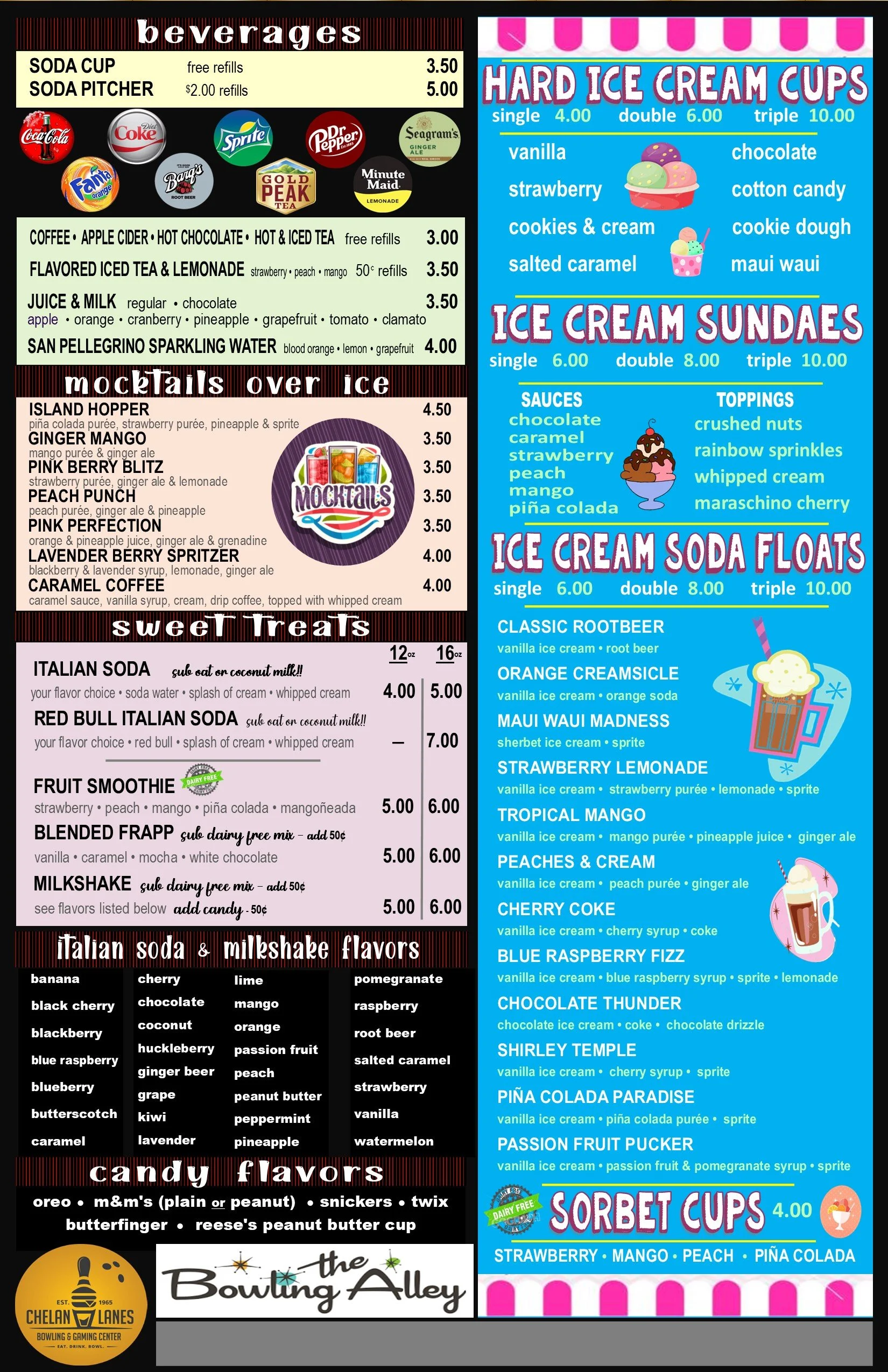Food & Beverage Menus — Chelan Lanes