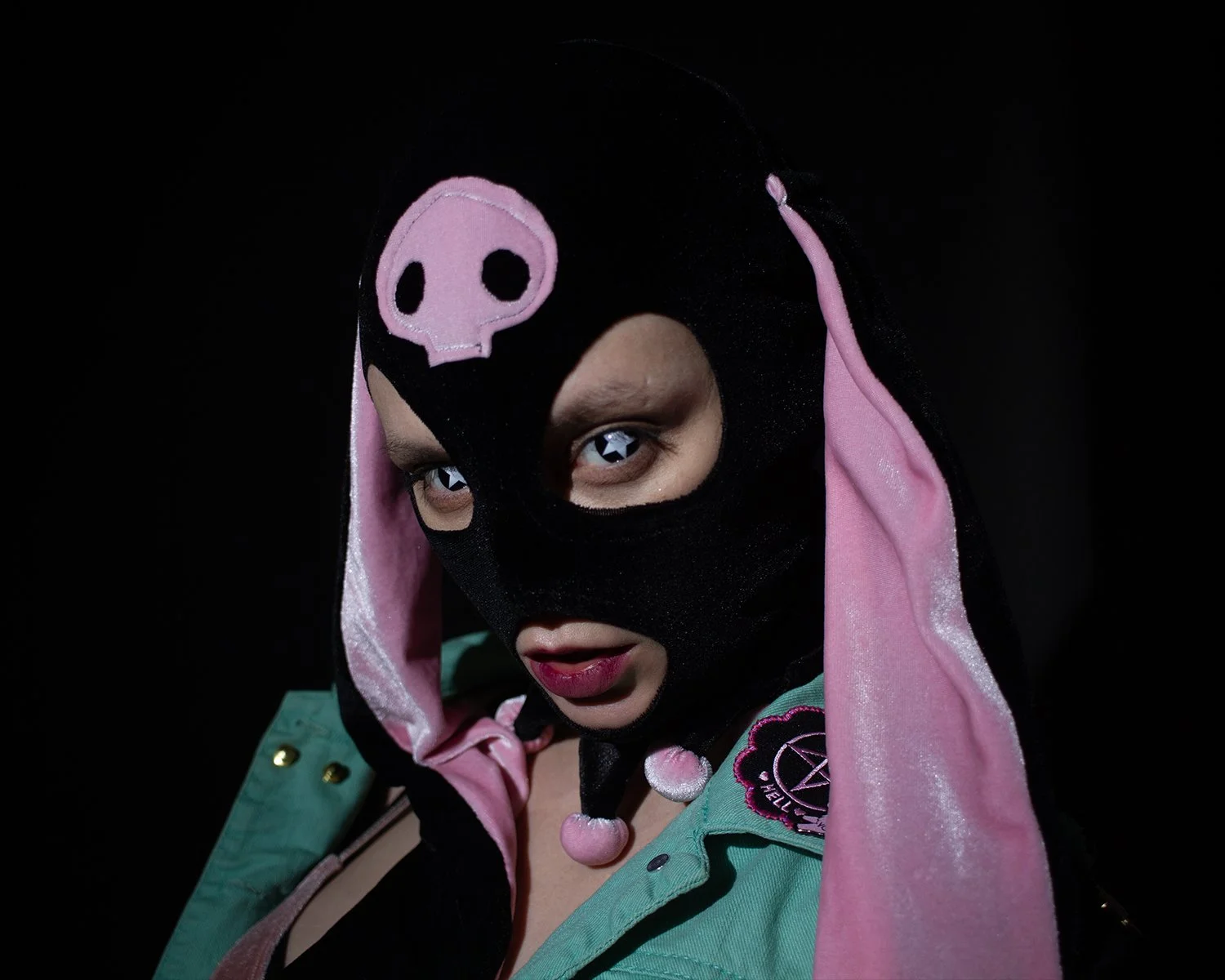 masked black 3 of 3 studio portraits of Fox Chalker 12-2-2023 Alexander K Harris photography