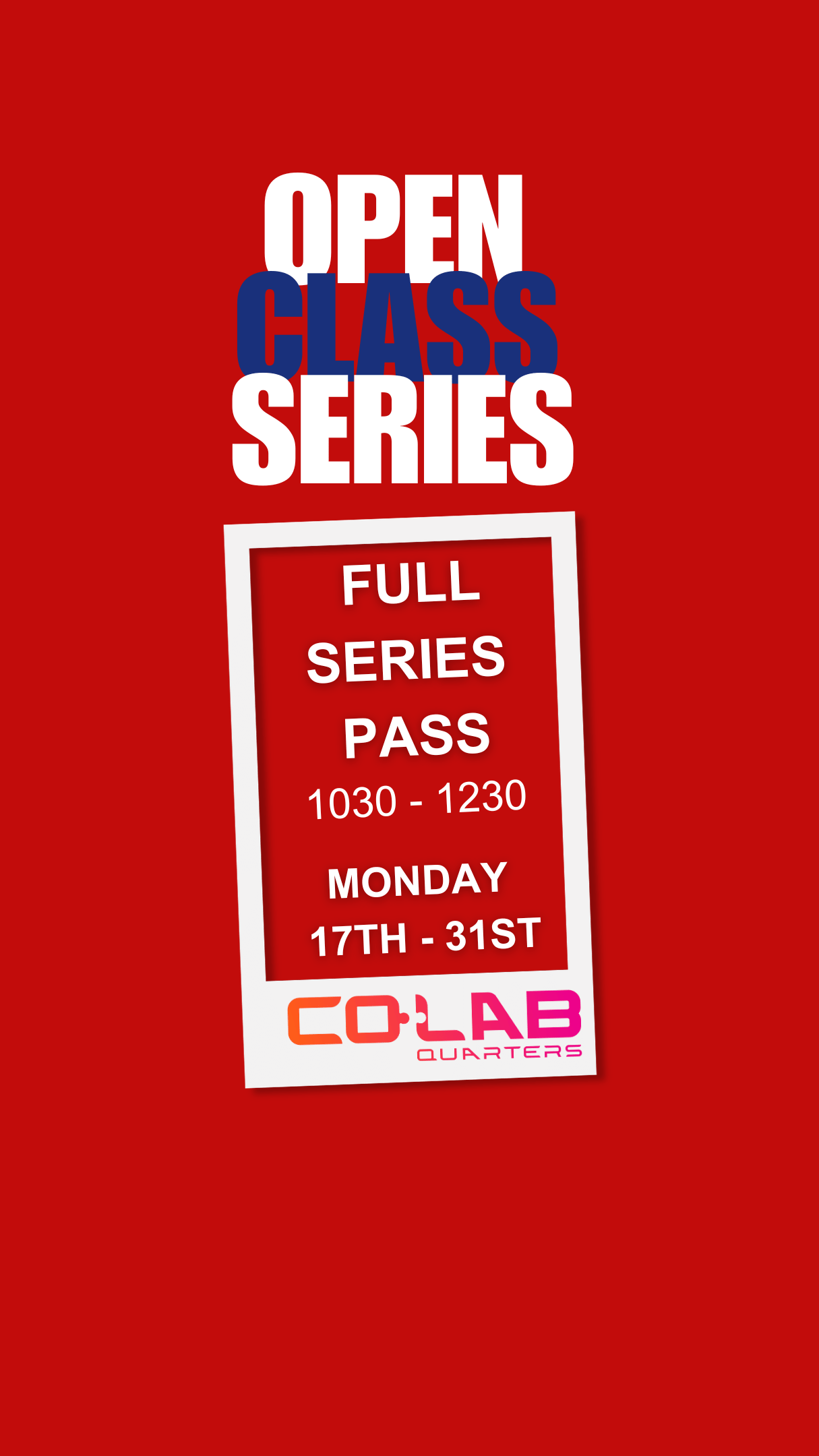 FULL PASS - 3 WEEKS