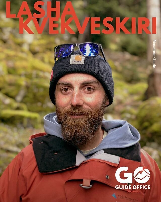 Lasha Kvekveskiri was born in Abkhazia. Compared to other guides, 
he started mountain hiking relatively late. It took a lot of hard work for him to catch up with the other members of his team. After gaining enough knowledge and experience, he took m