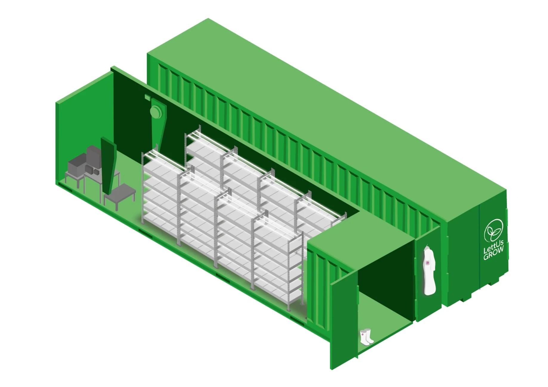 DROP & GROW Aeroponic Container Farm System LettUs Grow
