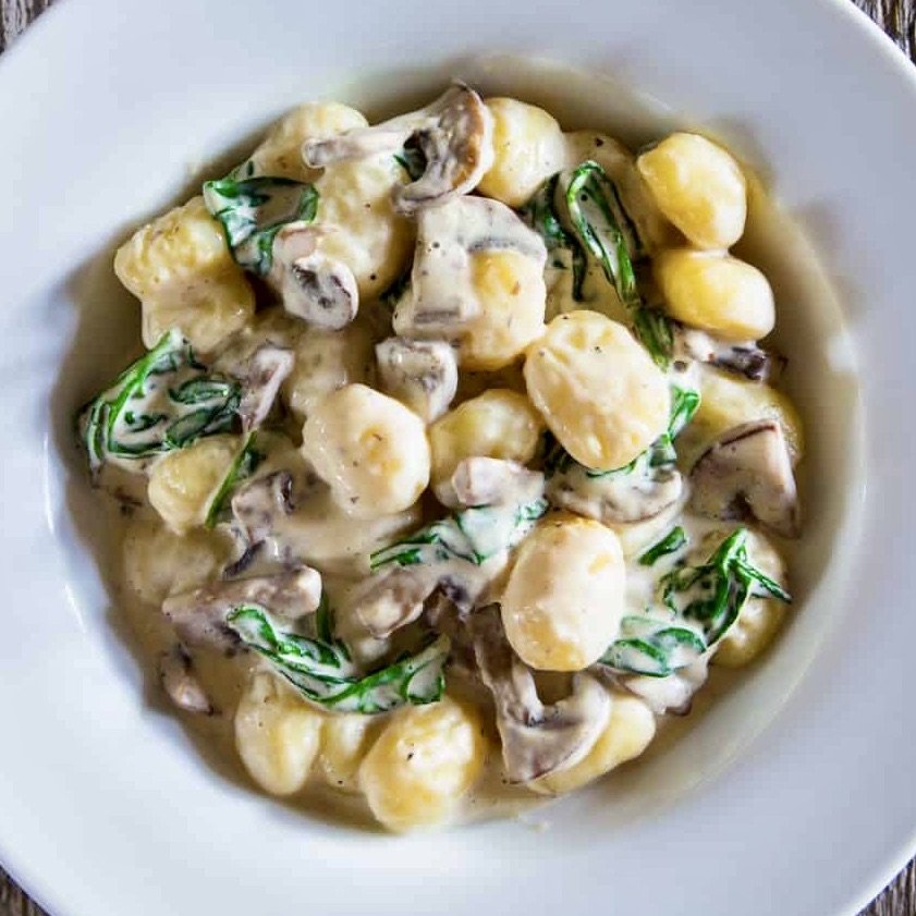 (t) Mushroom + Spinach Gnocchi
