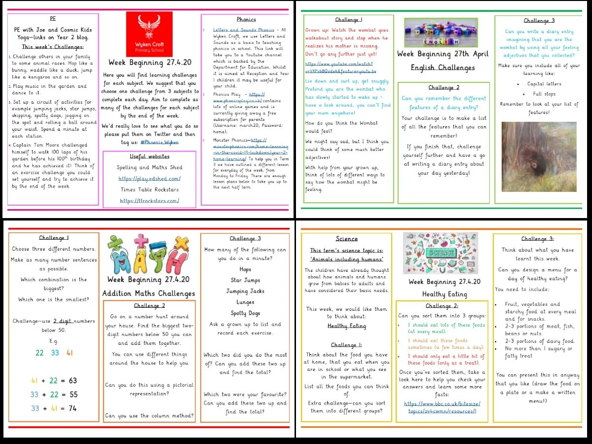 Summer 1 - Week 1 - Year 2 - Home Learning