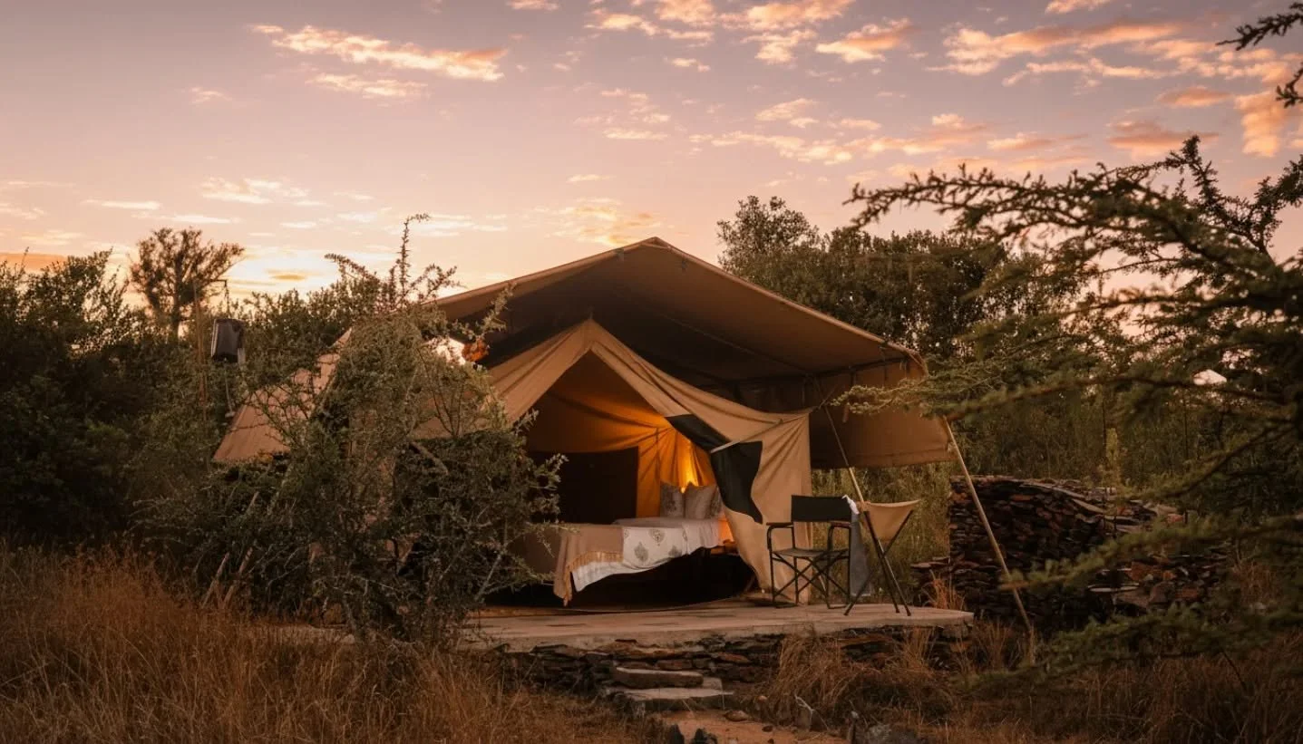 Our tents are simple in design, but extremely comfortable and set well into the wilderness - guests fall asleep to the sounds of the wild and wake to watch the sun rise over the hills in front. 

Just another one of the beautiful, new photos taken by