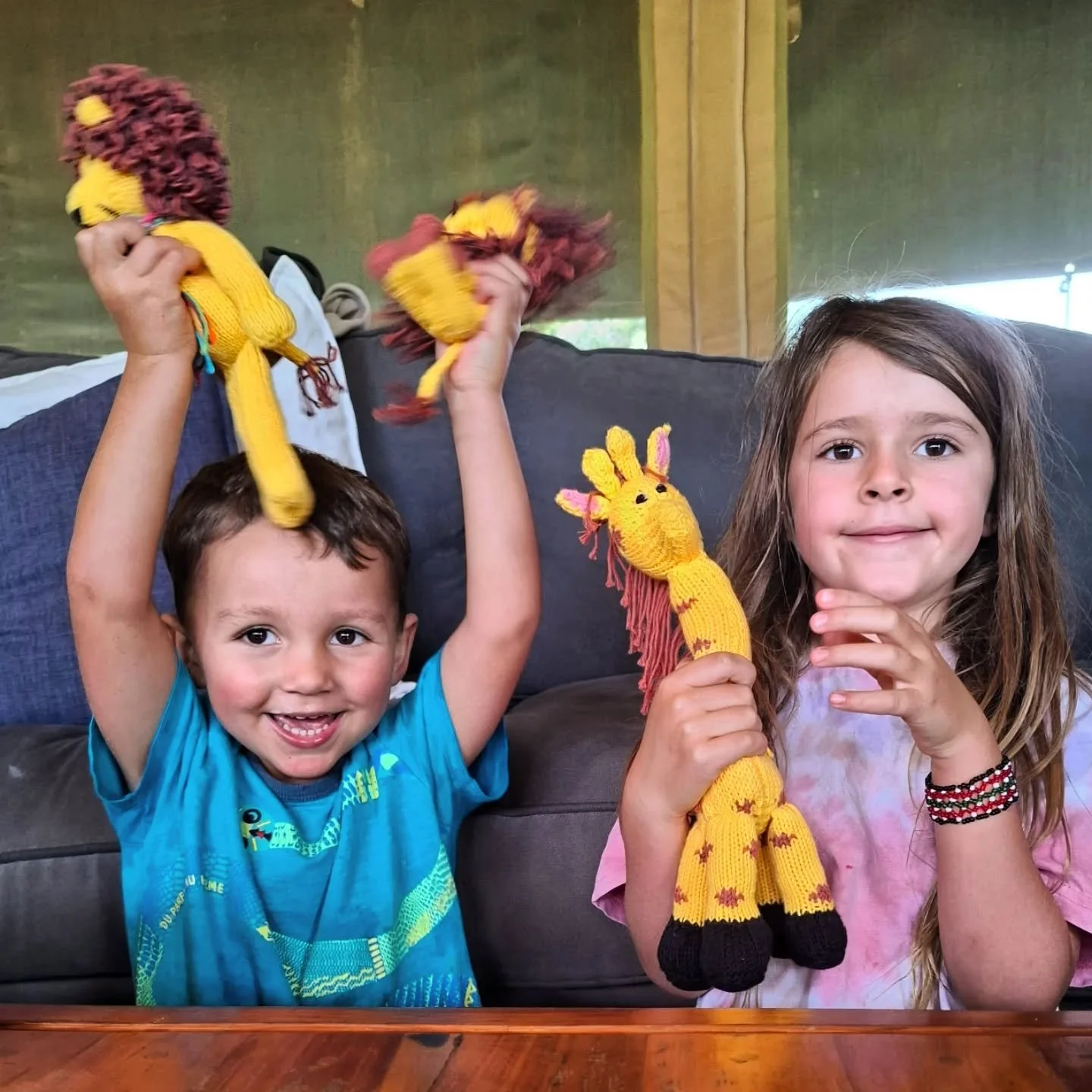 Our little shop, located in a corner of the mess tent, has been refilled by some treasure - including these adorable hand-knitted African animals 🦒🦁, made by @kenana.knitters. We love selling handmade, locally produced goodies in the shop, making s