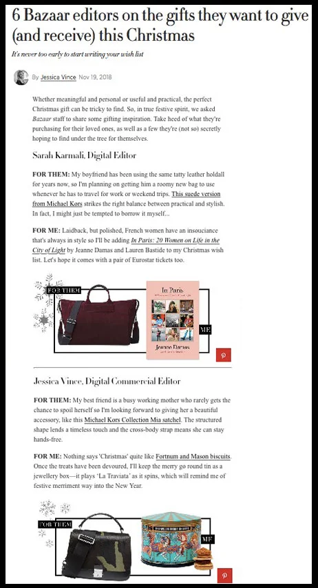 This article was created in partnership with Michael Kors to showcase the brand’s Christmas offering.   As the Bazaar audience respond well to an editor’s edit, I asked a range of staffers to reveal what they’d like to give, and receive, this Christ