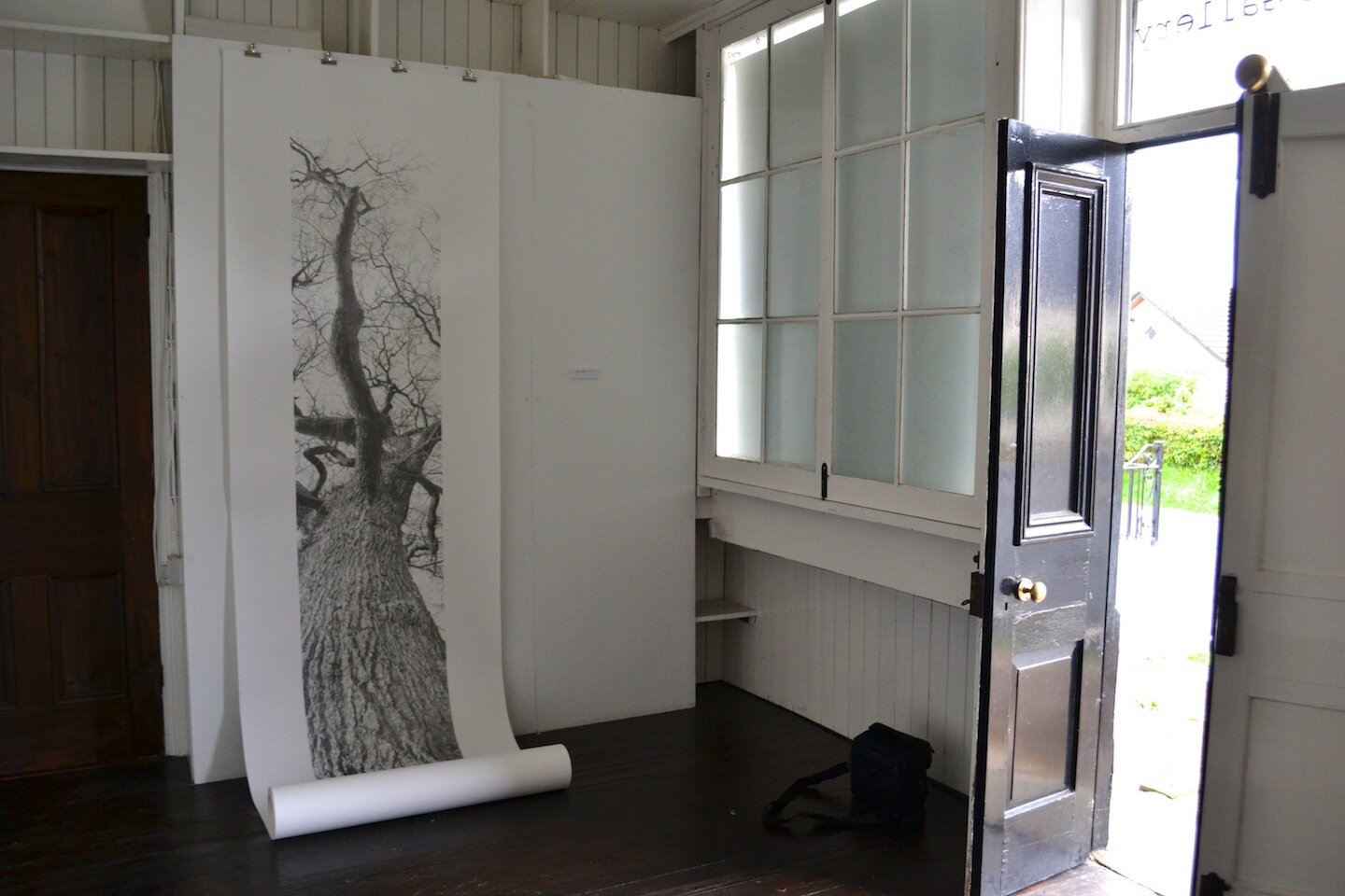   Vertical Panorama: Oak Tree  (2013). Installation view from the exhibition  Panorama , The Last Gallery, Llangadog (2013).       