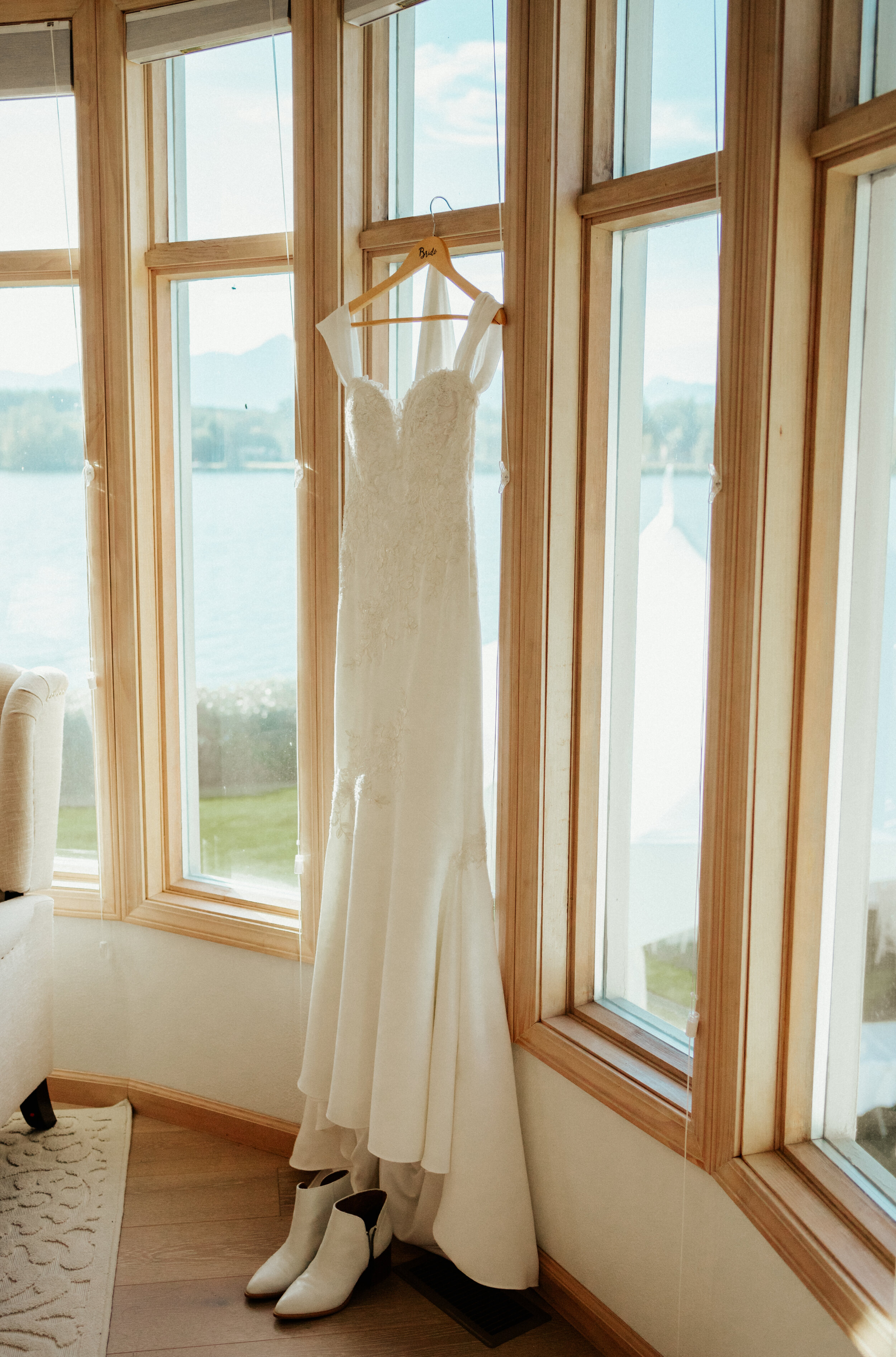 Wedding Dress detail photo at Lexi's Lakehouse in Wasilla, AK