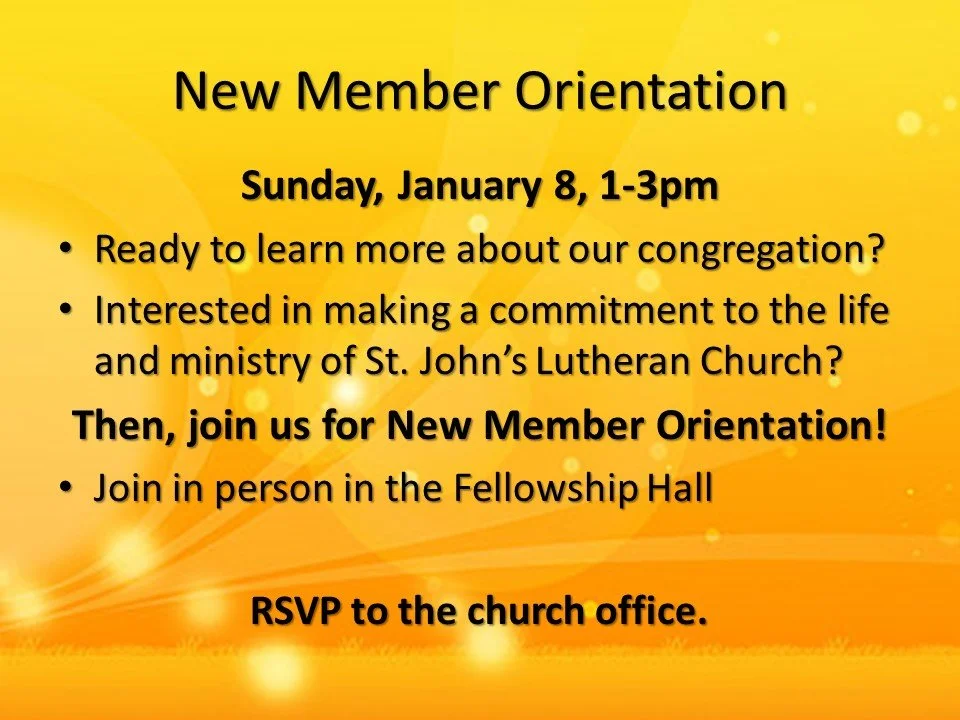 New Member Orientation